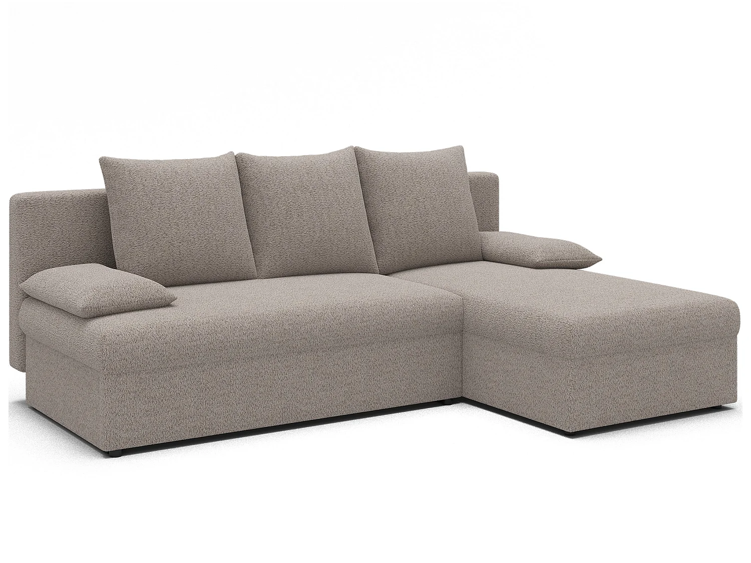 Canapé d’angle réversible convertible GARY en tissu côtelé – 206cm-Taupe clair