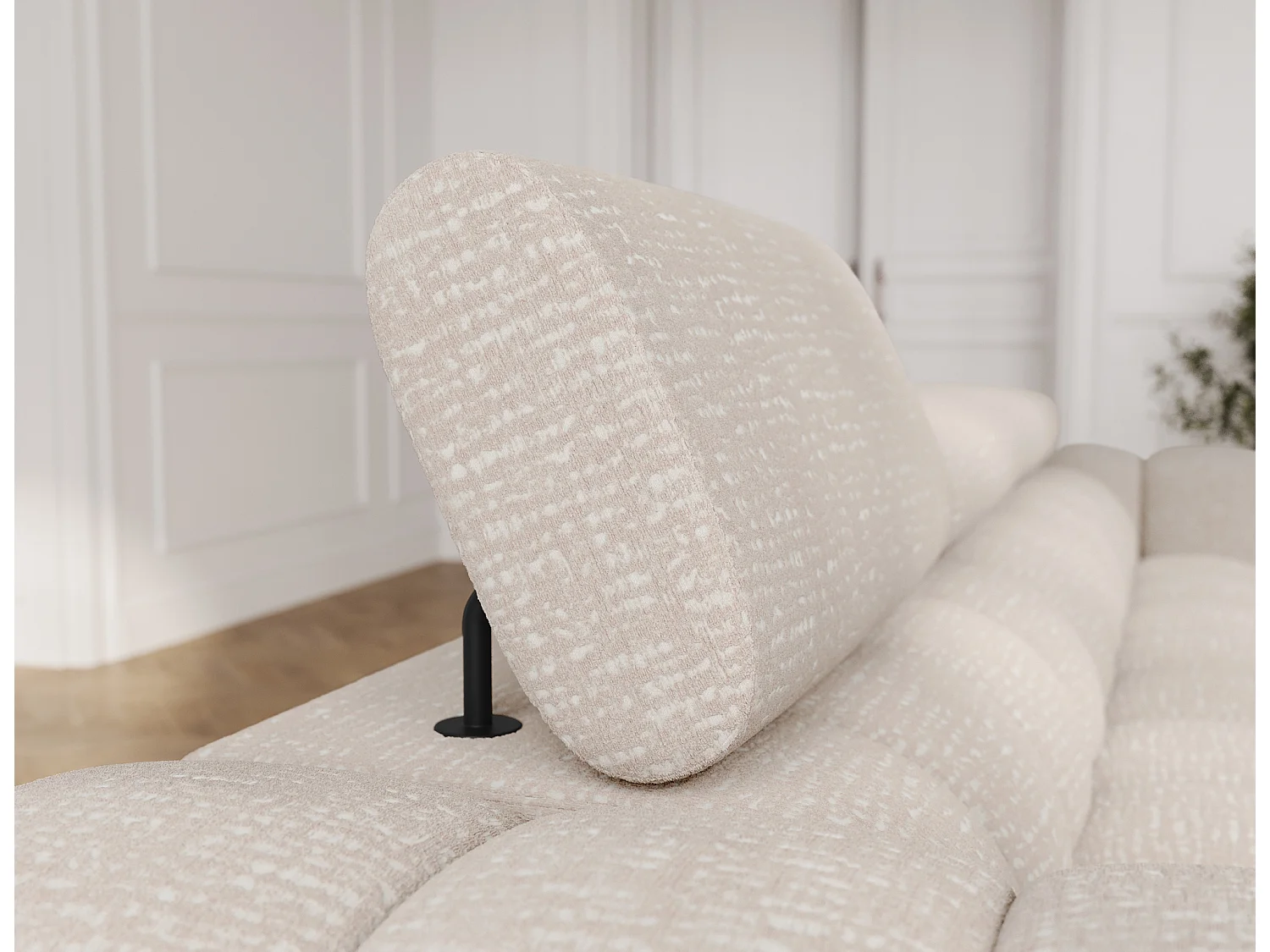 Canapé convertible 3 places MARGO en tissu – 175cm-Beige