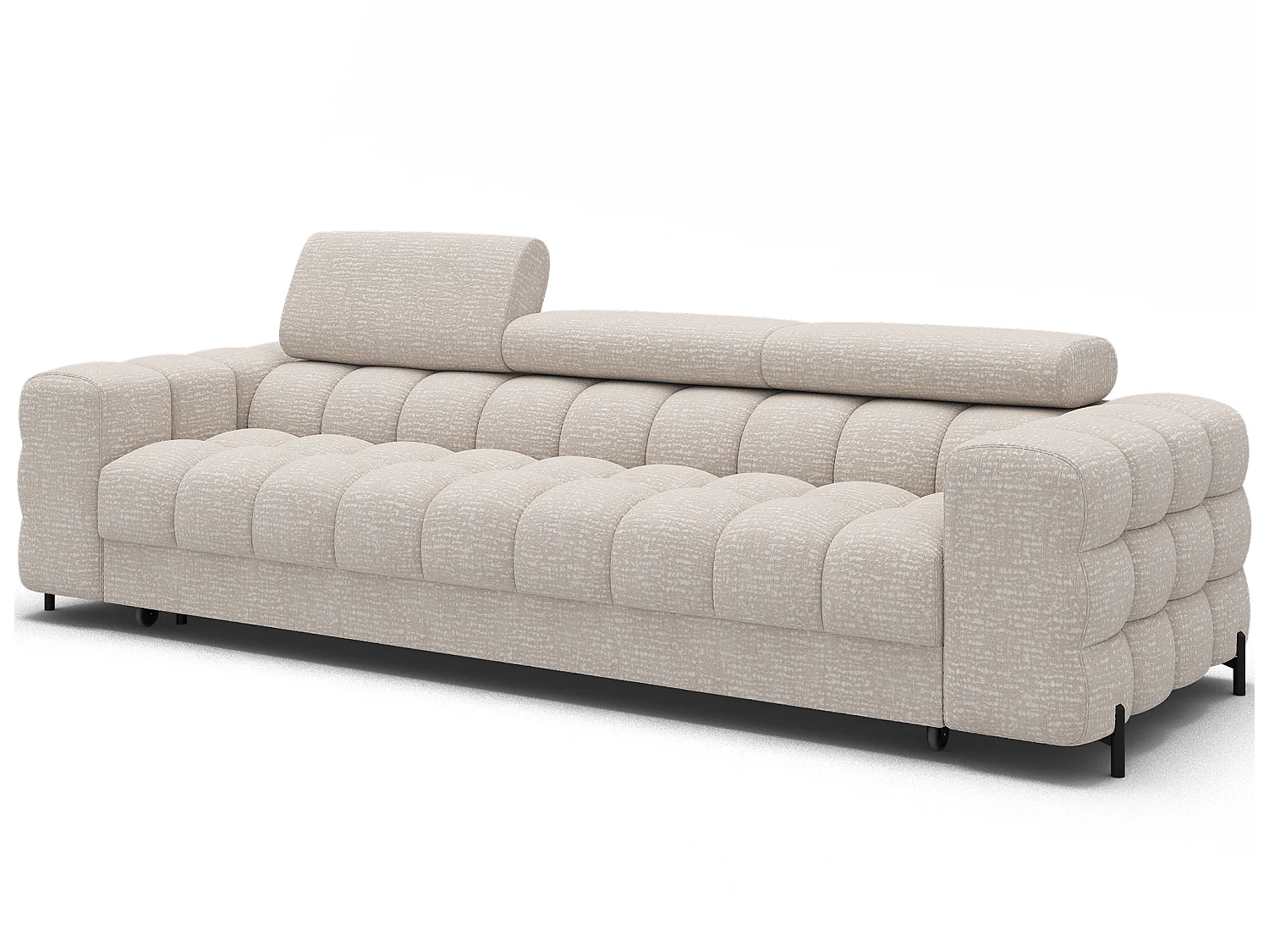 Canapé convertible 3 places MARGO en tissu – 175cm-Beige