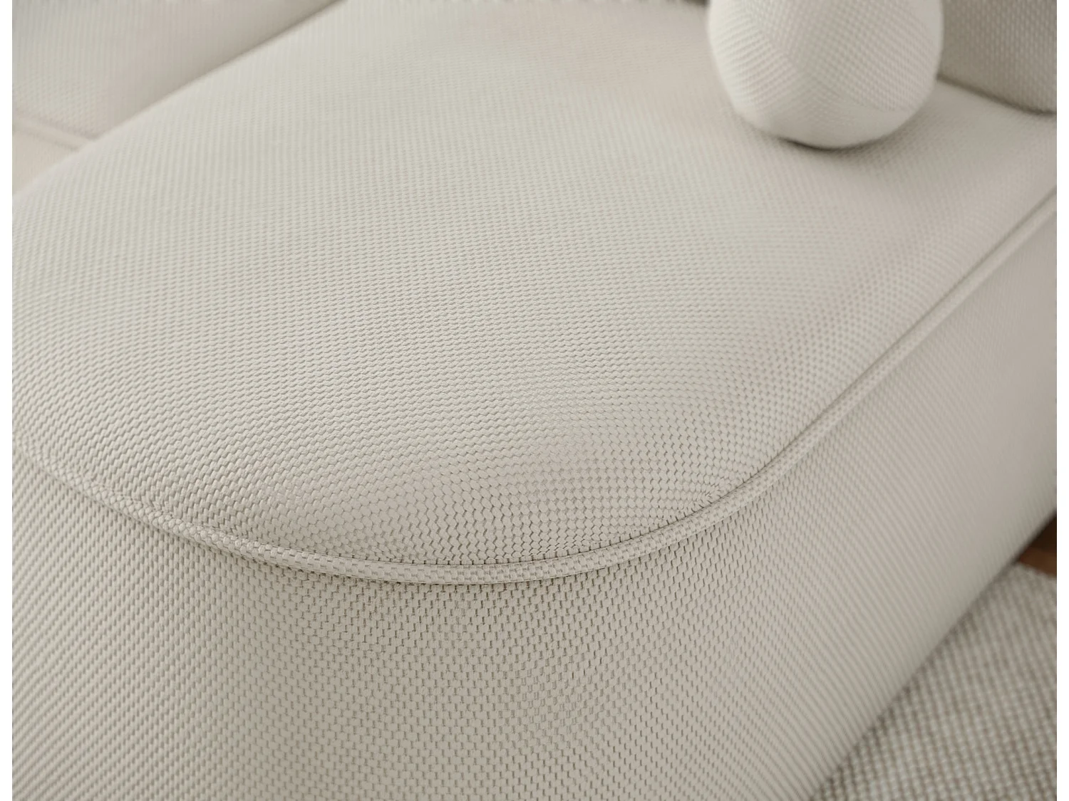 Canapé d’angle convertible VERNA en tissu – 220cm-Beige-angle gauche