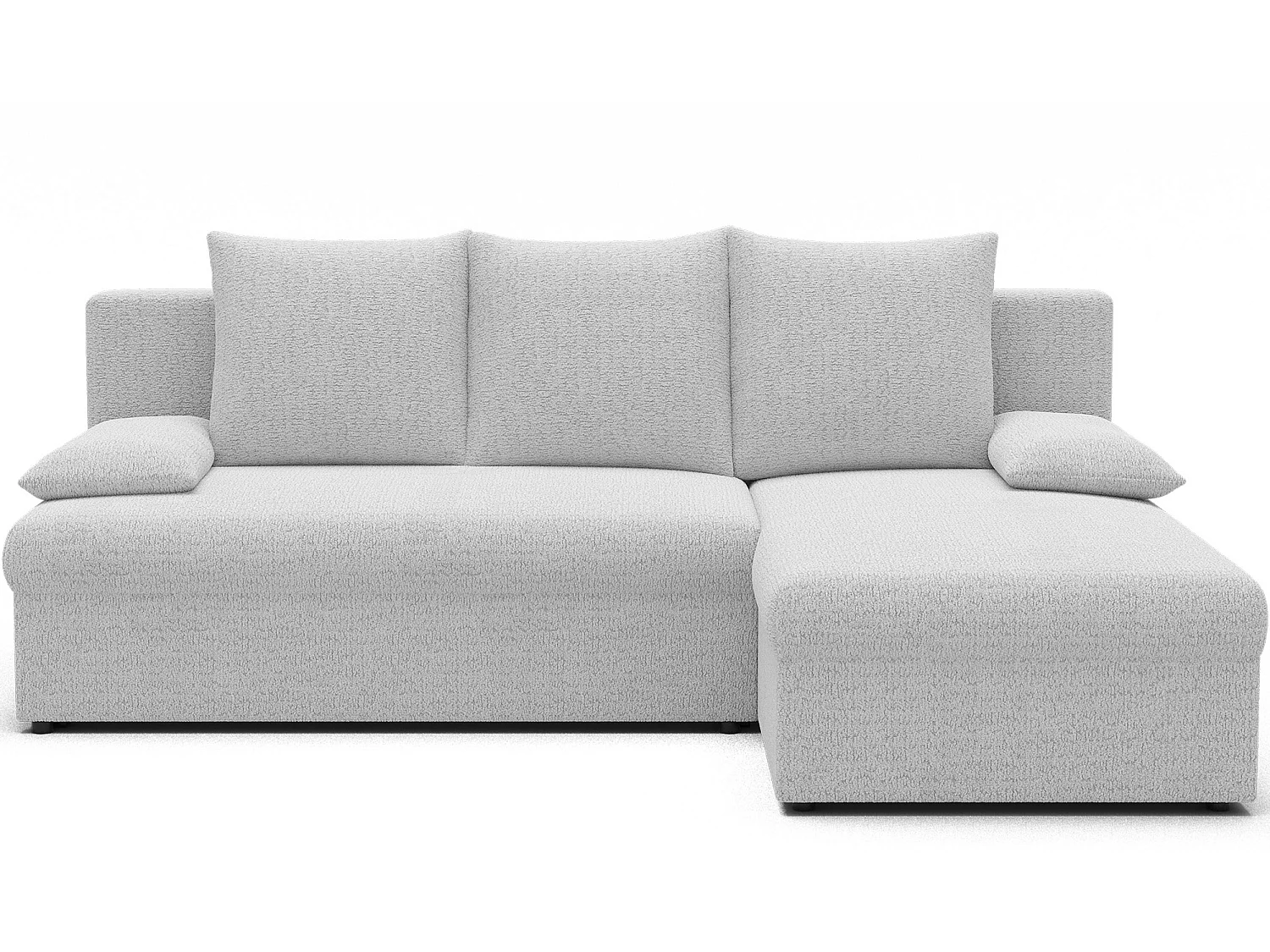 Canapé d’angle réversible convertible GARY en tissu côtelé – 206cm-Blanc