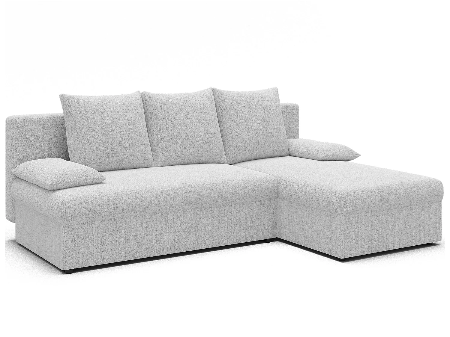 Canapé d’angle réversible convertible GARY en tissu côtelé – 206cm-Blanc