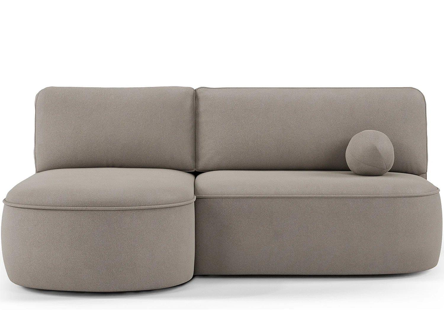 Canapé d’angle convertible VERNA en tissu – 220cm-Taupe-angle gauche
