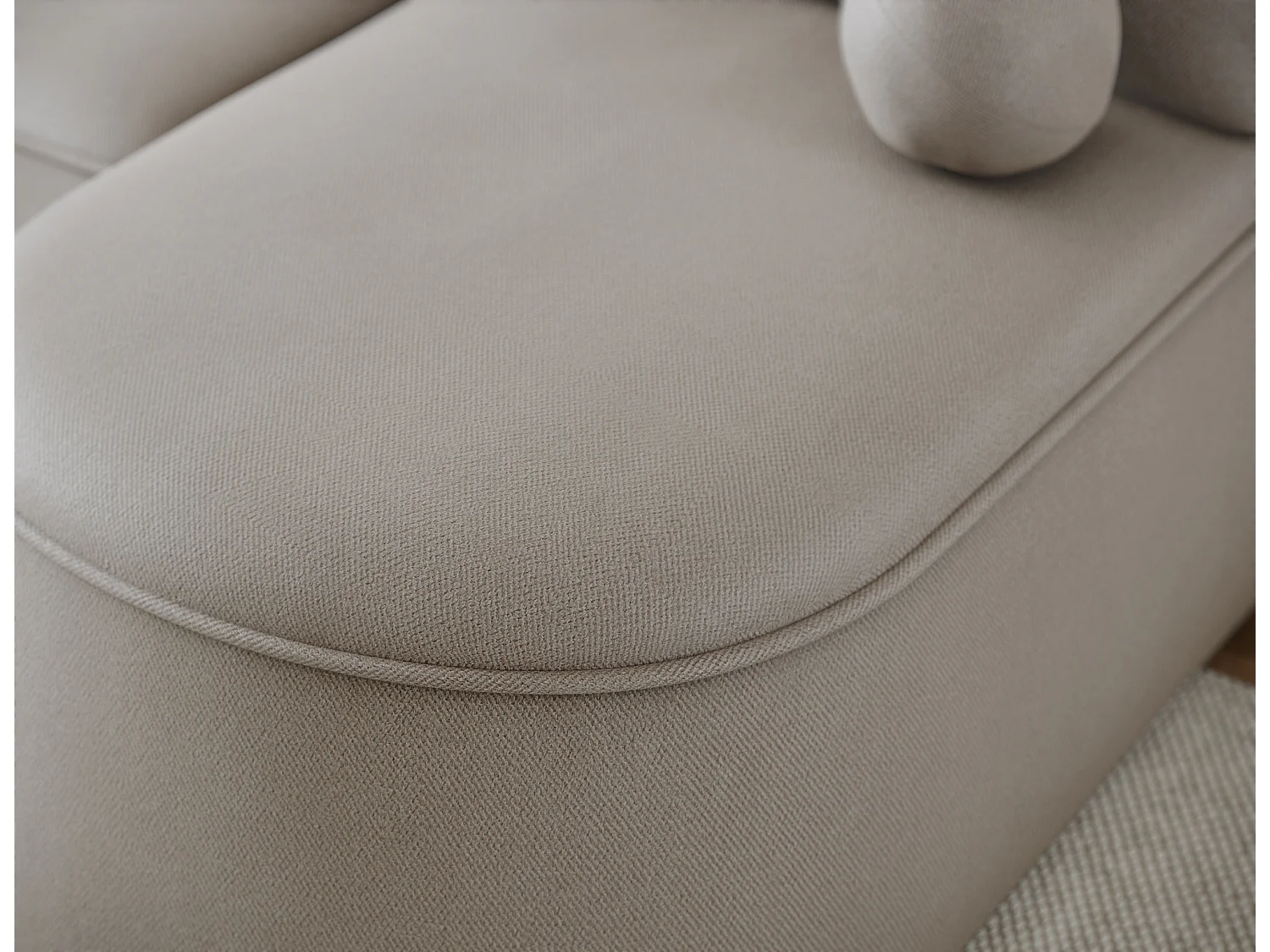 Canapé d’angle convertible VERNA en tissu – 220cm-Taupe-angle gauche