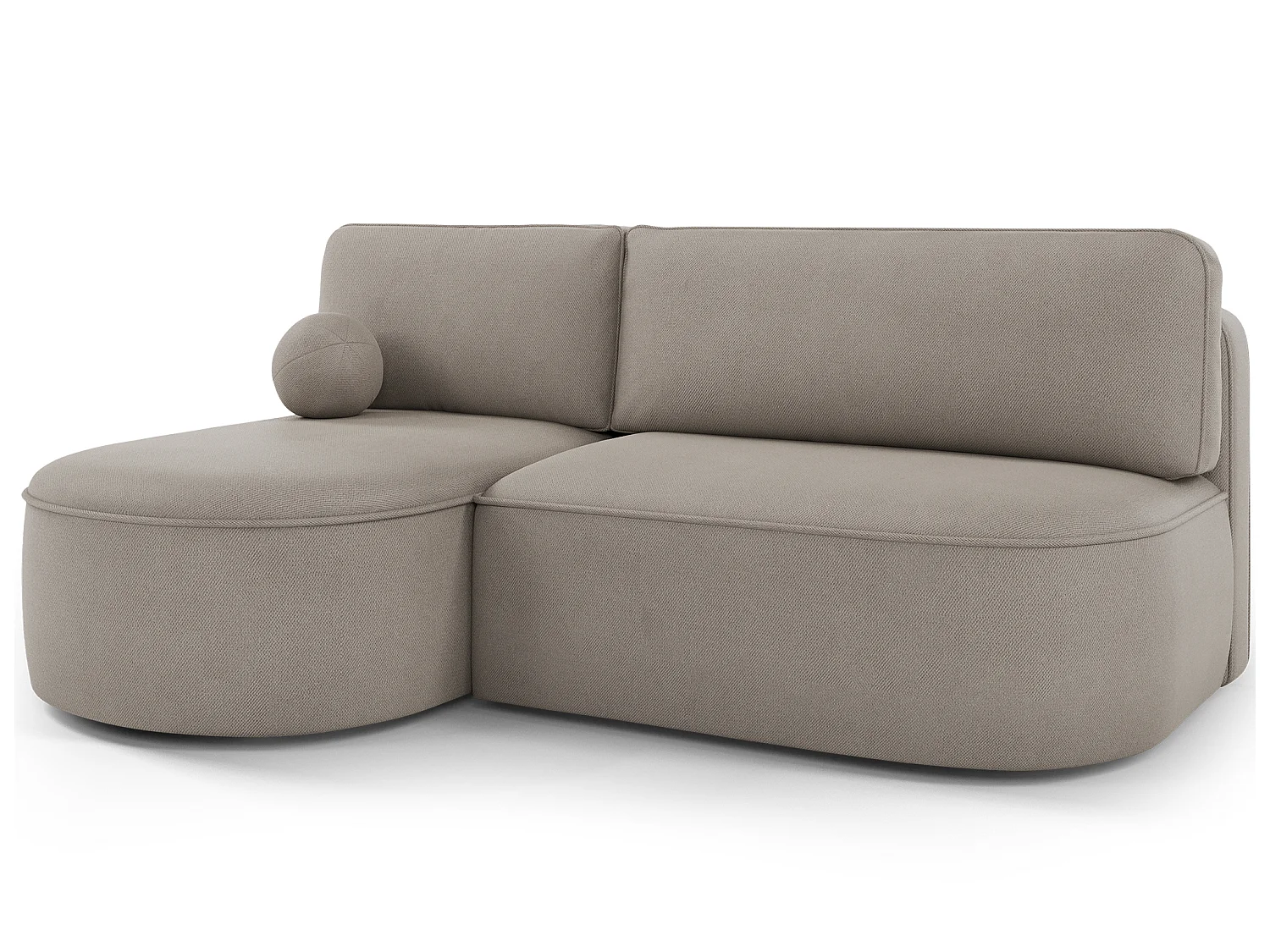 Canapé d’angle convertible VERNA en tissu – 220cm-Taupe-angle gauche