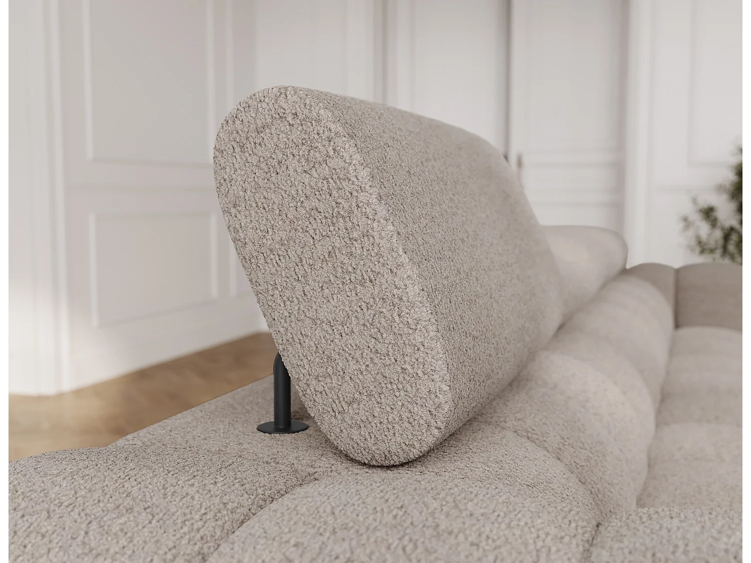 Canapé convertible 3 places MARGO en tissu – 175cm-Taupe clair