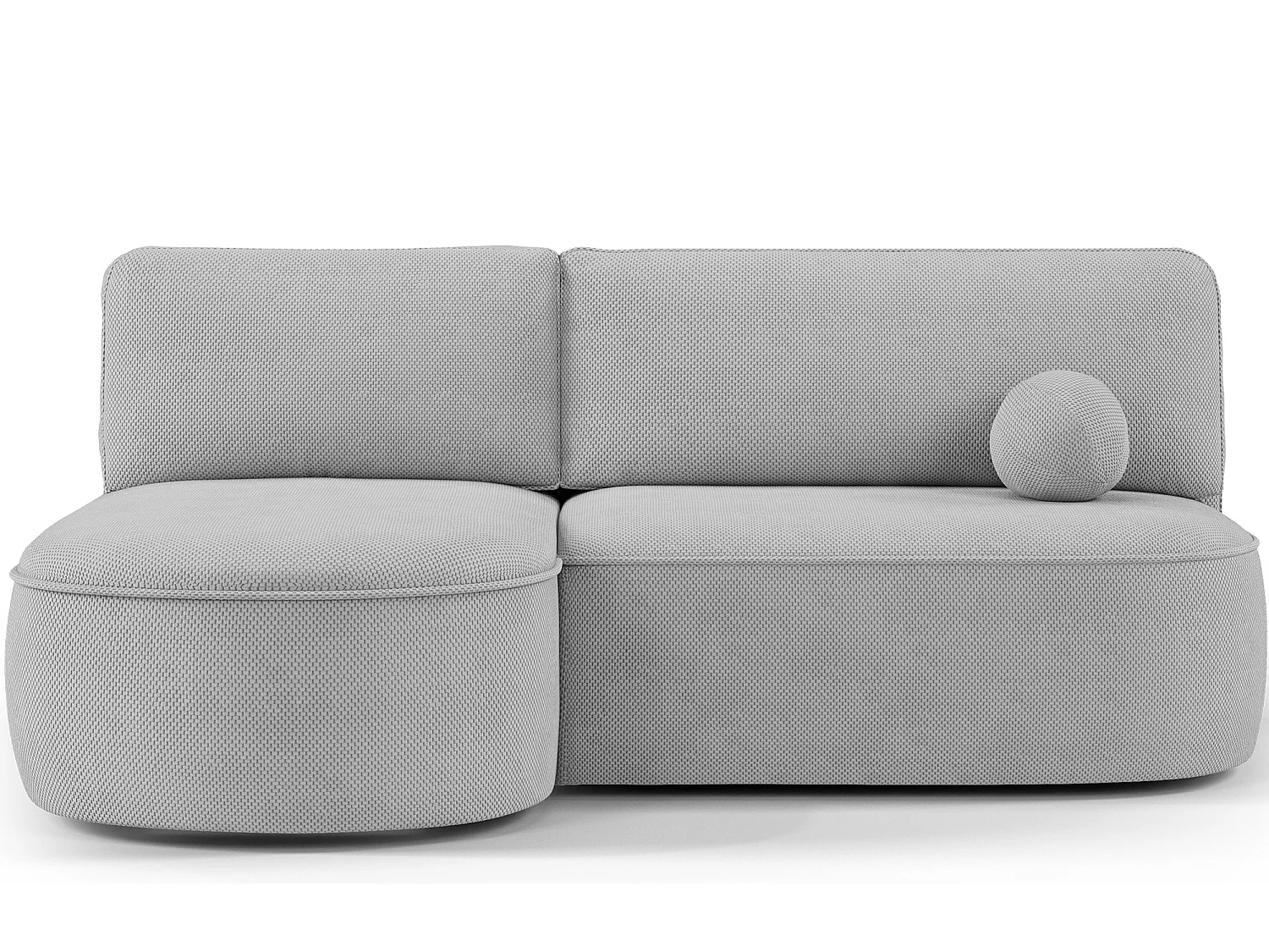 Canapé d’angle convertible VERNA en tissu – 220cm-Gris clair-angle gauche