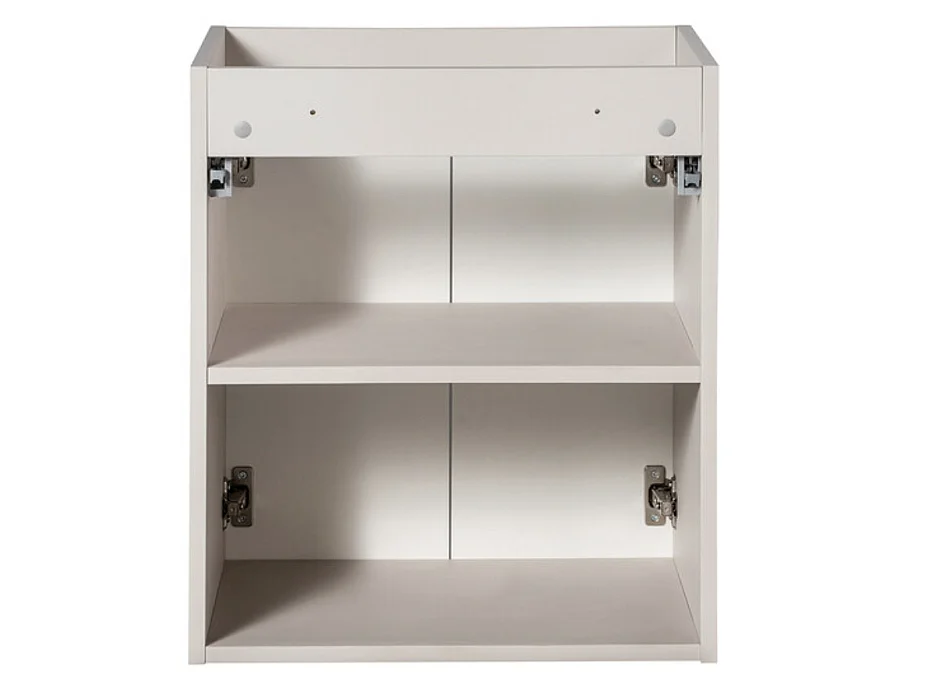 Meuble sous vasque suspendu 2 portes avec plan NOVA-Taupe-Plateau Taupe-Largeur 50 cm