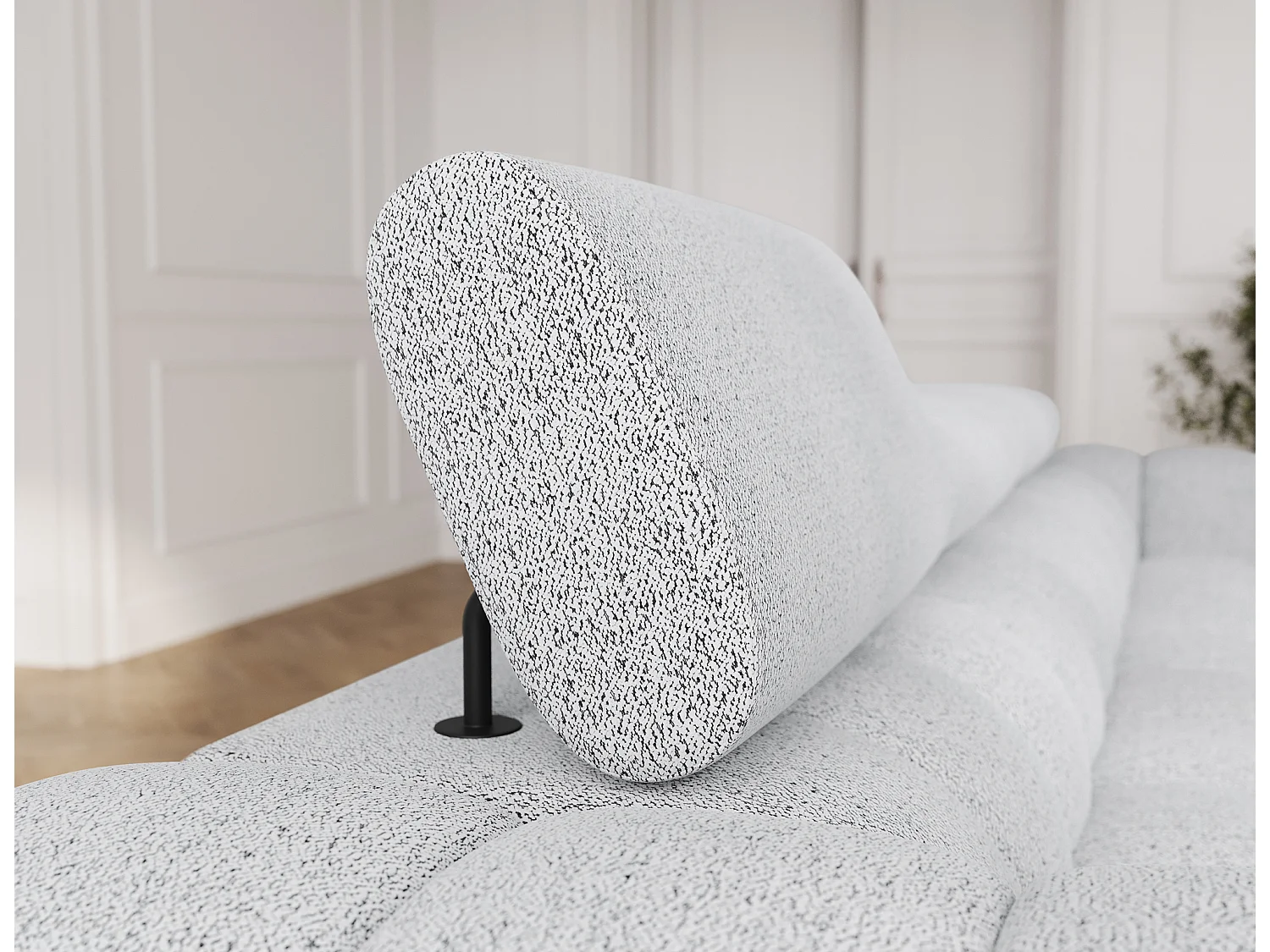 Canapé convertible 3 places MARGO en tissu – 175cm-Blanc