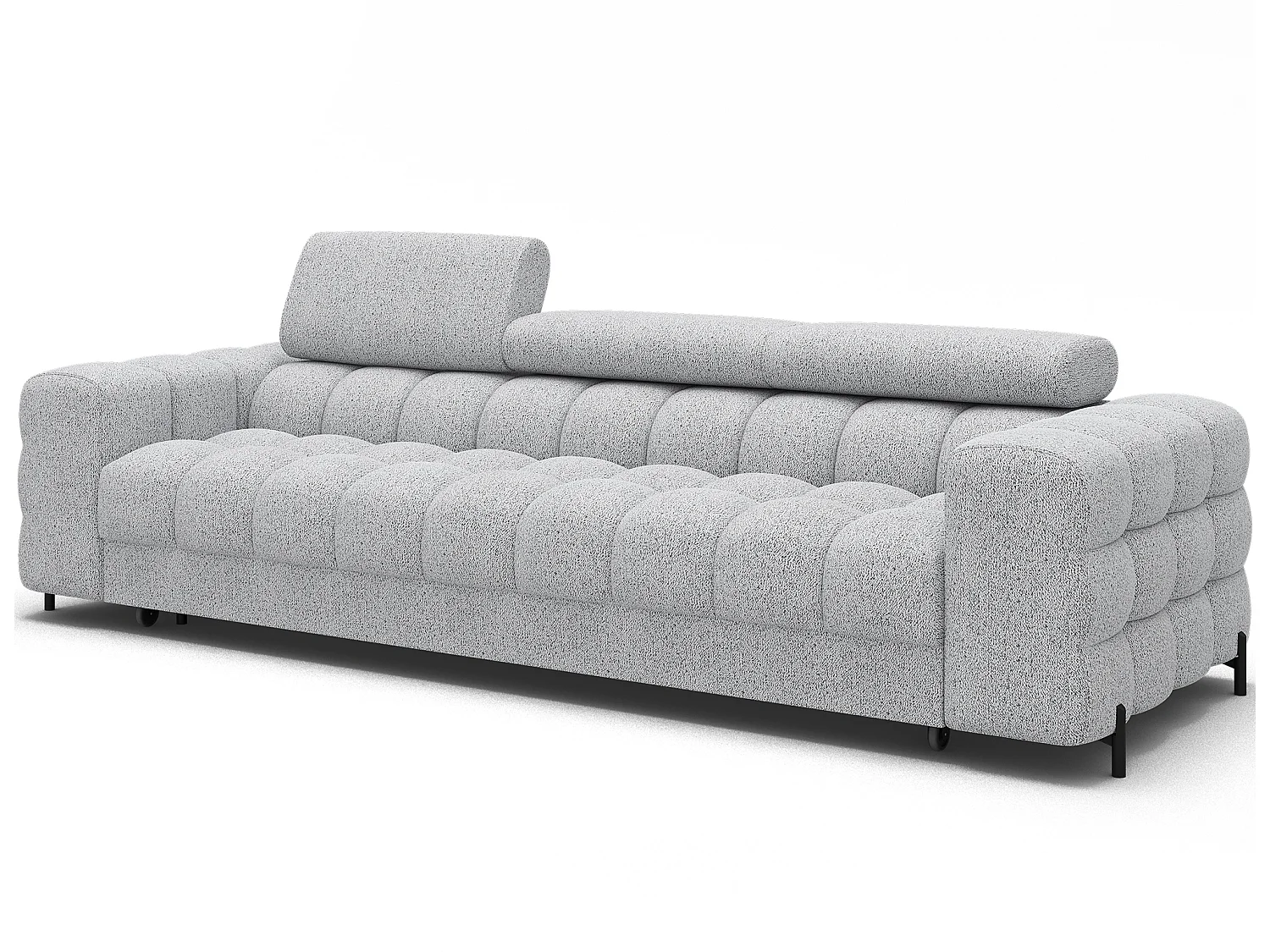Canapé convertible 3 places MARGO en tissu – 175cm-Blanc