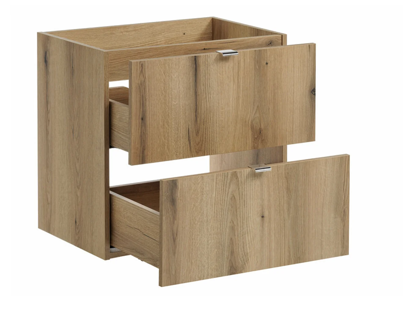 Ensemble meuble salle de bain suspendu 2 tiroirs avec vasque encastrée NOVA OAK-Largeur 50 cm