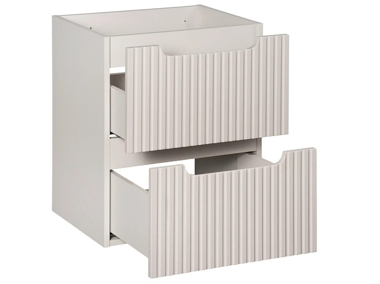Meuble sous vasque suspendu 2 tiroirs avec plan NOVA-Taupe-Plateau Taupe-Largeur 50 cm