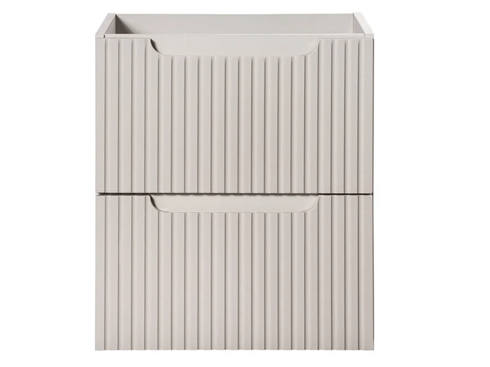 Meuble sous vasque suspendu 2 tiroirs avec plan NOVA-Taupe-Plateau Taupe-Largeur 50 cm