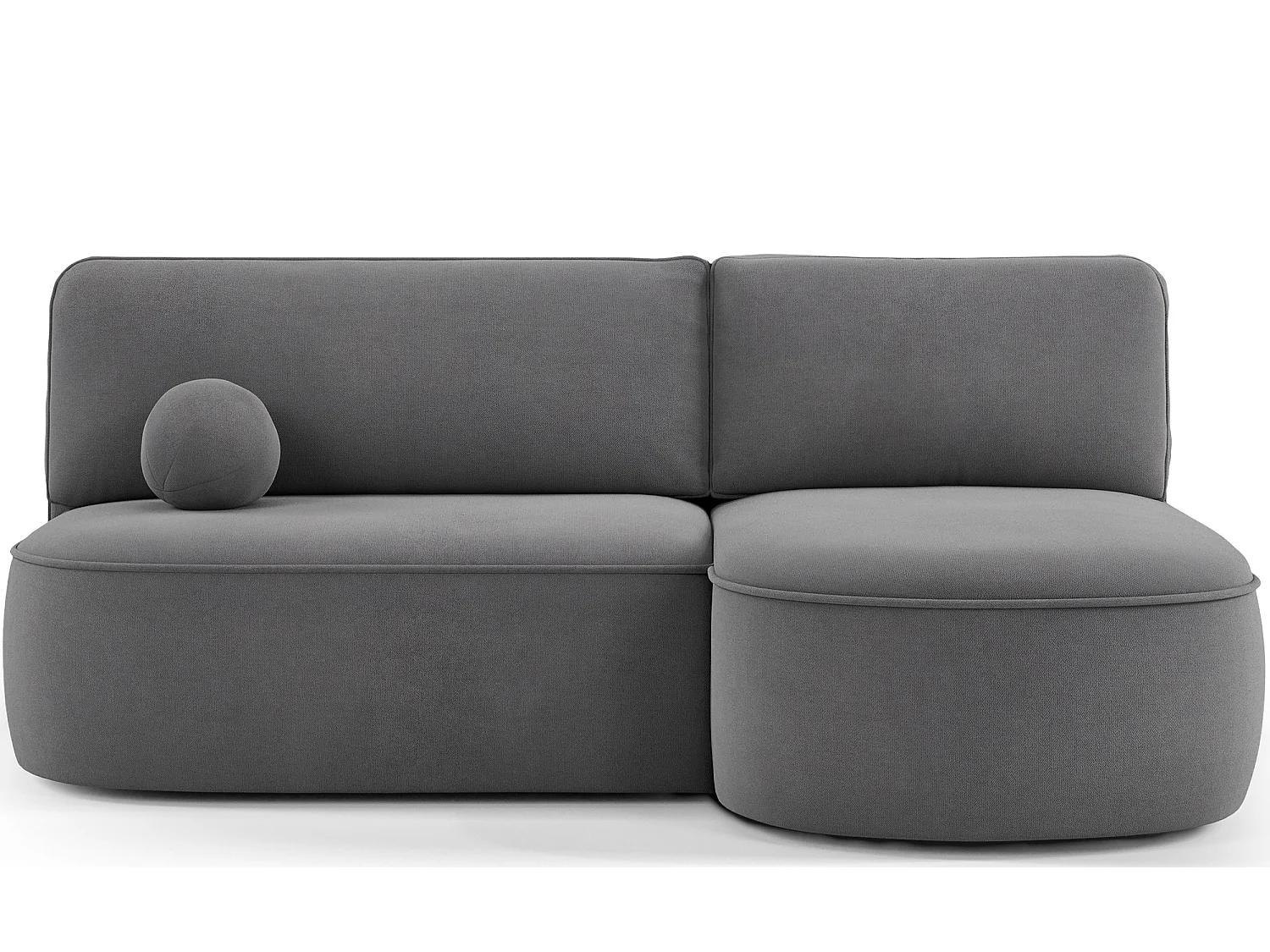Canapé d’angle convertible VERNA en tissu – 220cm-Gris foncé-angle droit