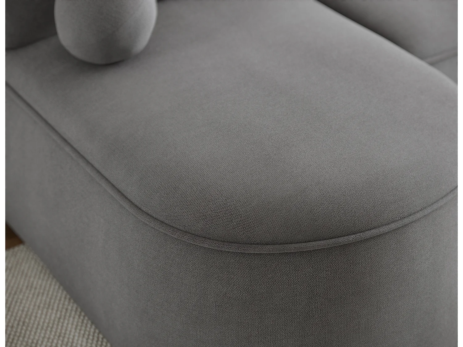 Canapé d’angle convertible VERNA en tissu – 220cm-Gris foncé-angle droit