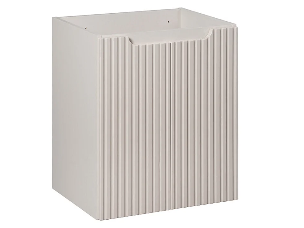 Meuble suspendu 2 portes avec vasque ovale blanche NOVA-Taupe-Largeur 60 cm