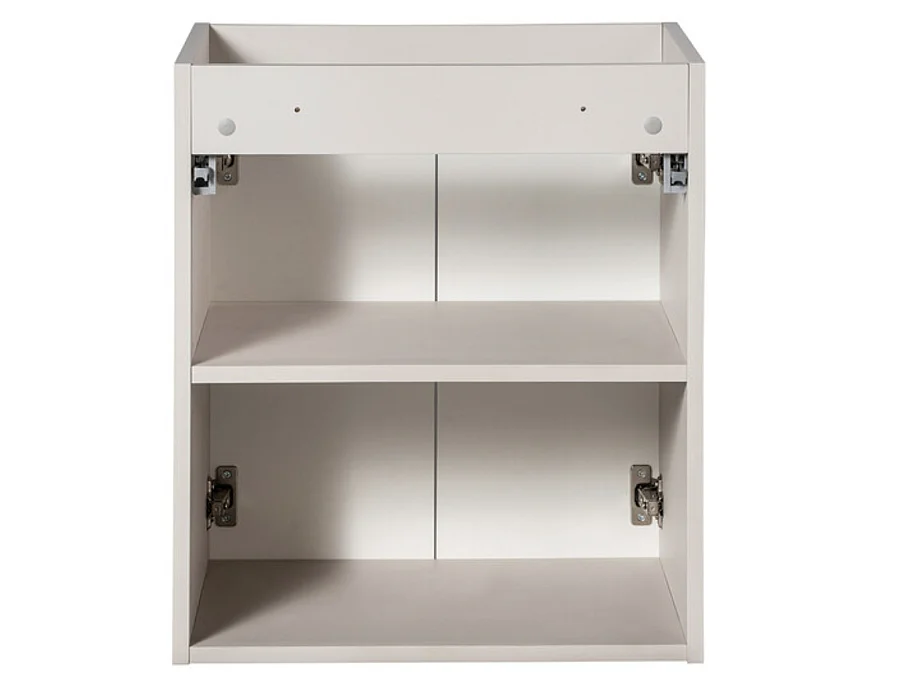 Meuble suspendu 2 portes avec vasque ovale blanche NOVA-Taupe-Largeur 60 cm
