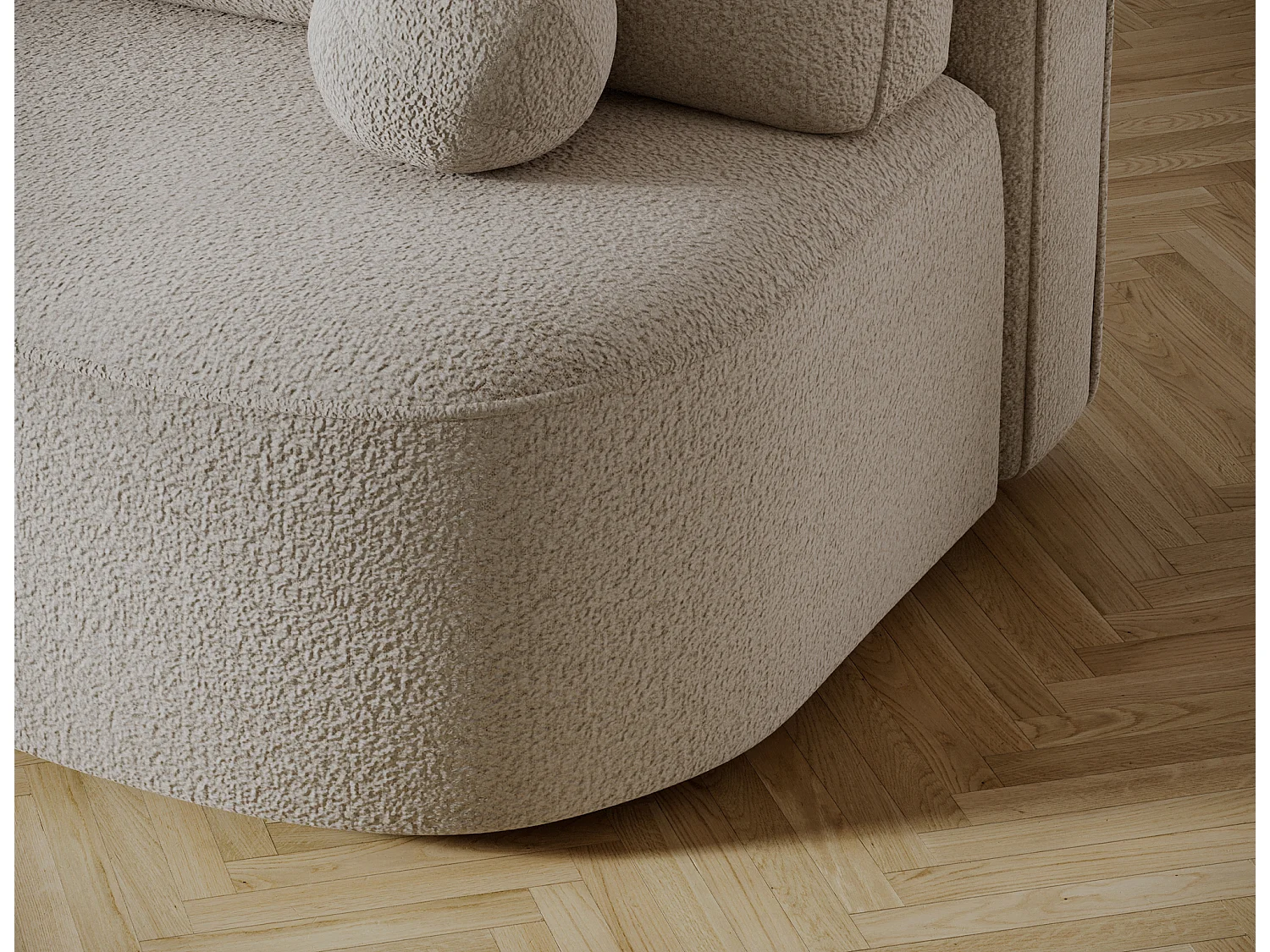 Canapé convertible 2 places KOURA tissu doux avec coffre – 193cm-Beige