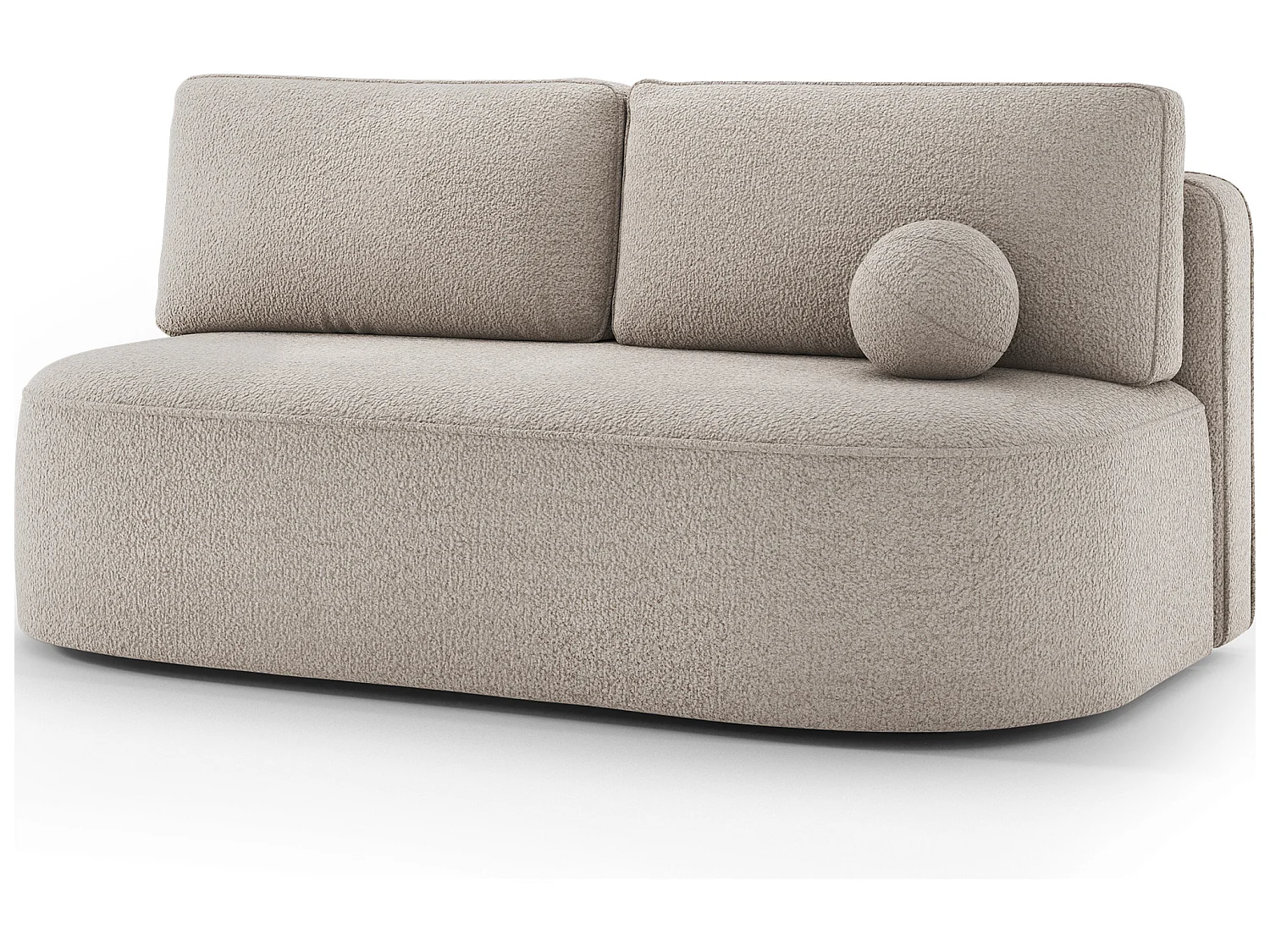 Canapé convertible 2 places KOURA tissu doux avec coffre – 193cm-Beige