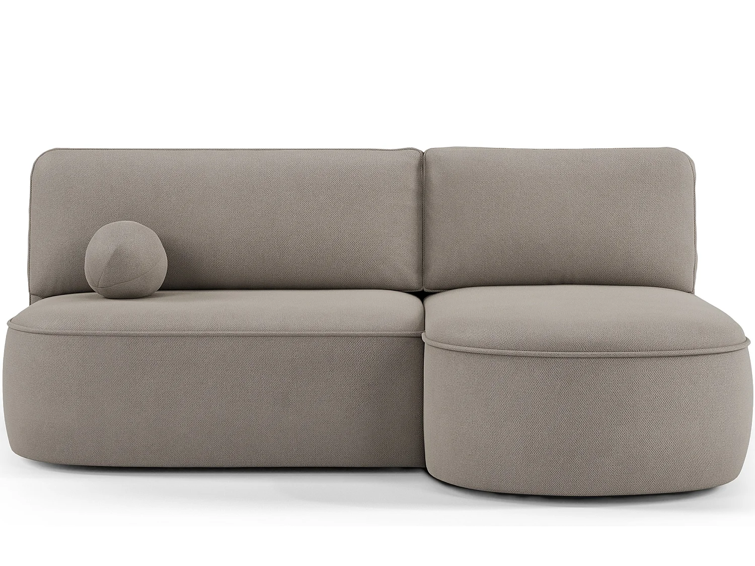 Canapé d’angle convertible VERNA en tissu – 220cm-Taupe-angle droit