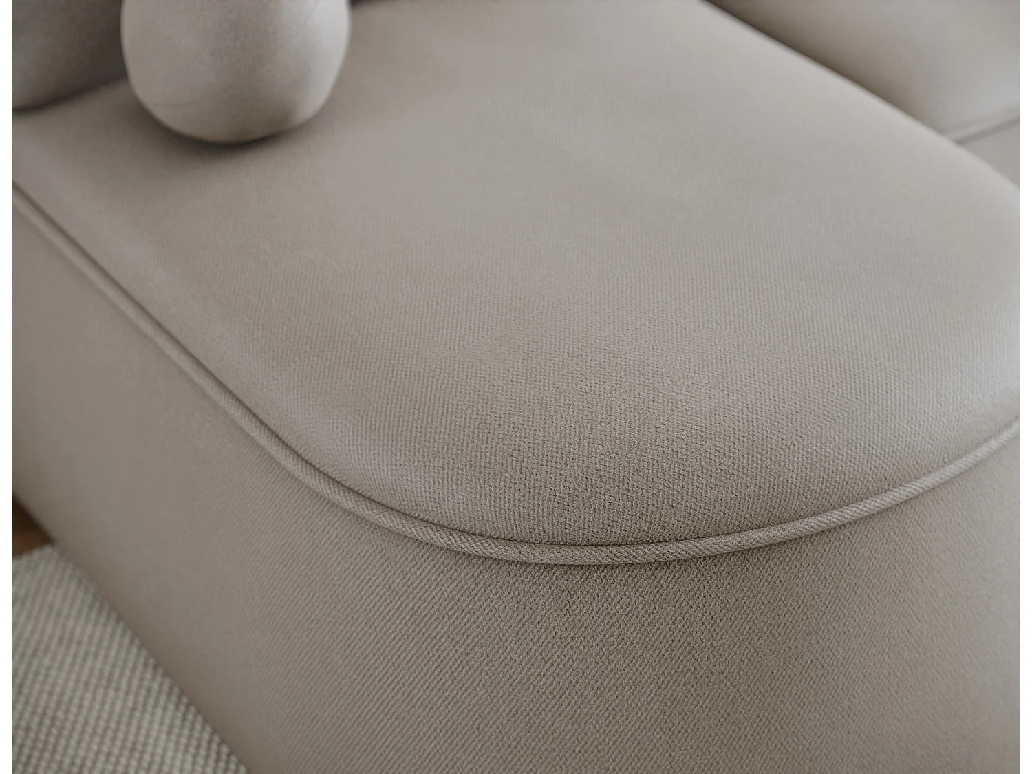 Canapé d’angle convertible VERNA en tissu – 220cm-Taupe-angle droit