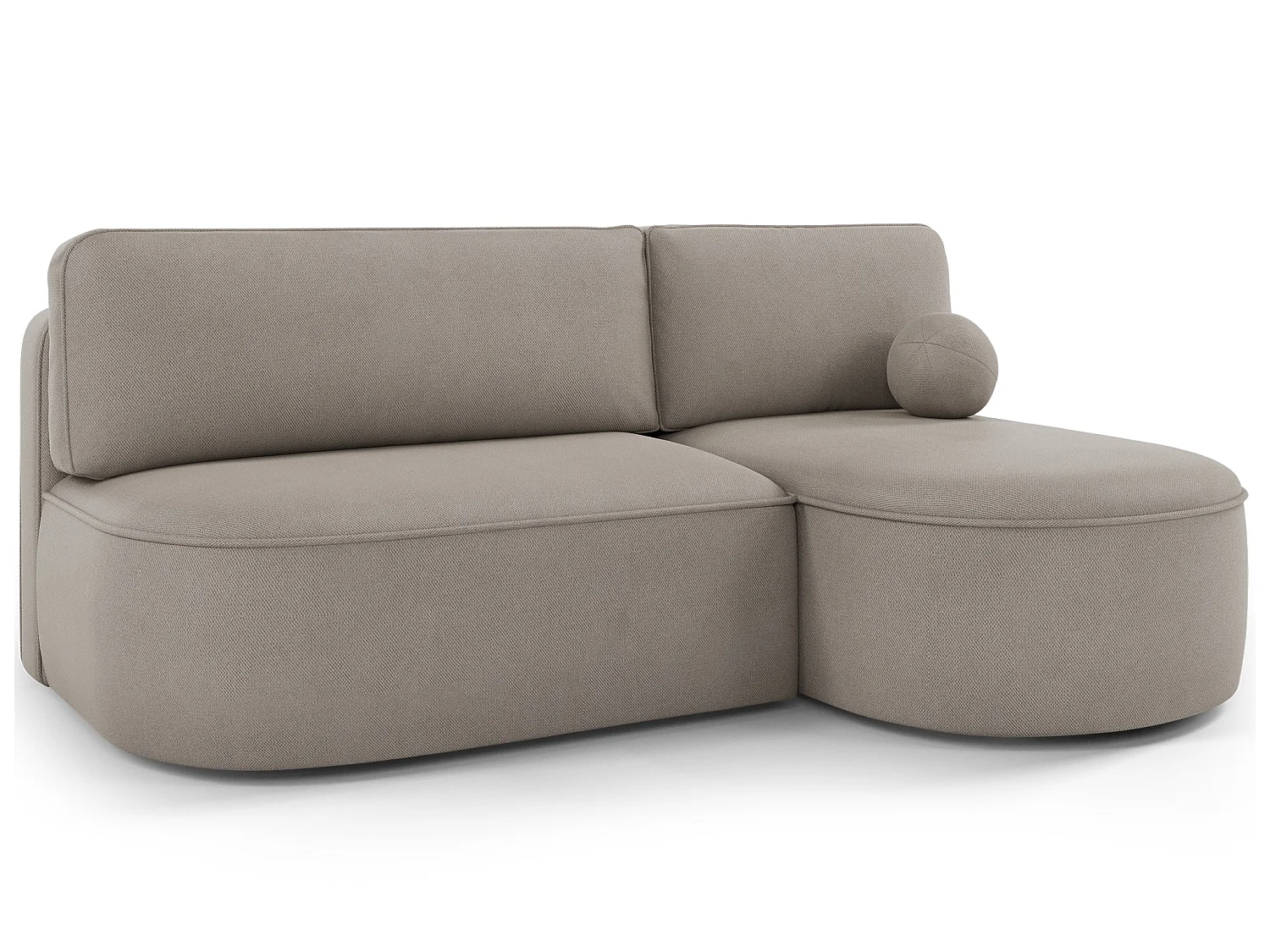 Canapé d’angle convertible VERNA en tissu – 220cm-Taupe-angle droit