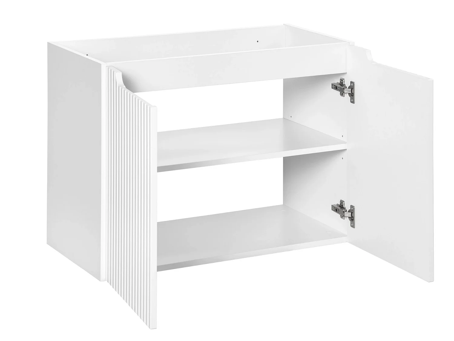 Meuble sous vasque suspendu 2 portes avec plan NOVA-Blanc-Plateau Blanc-Largeur 60 cm