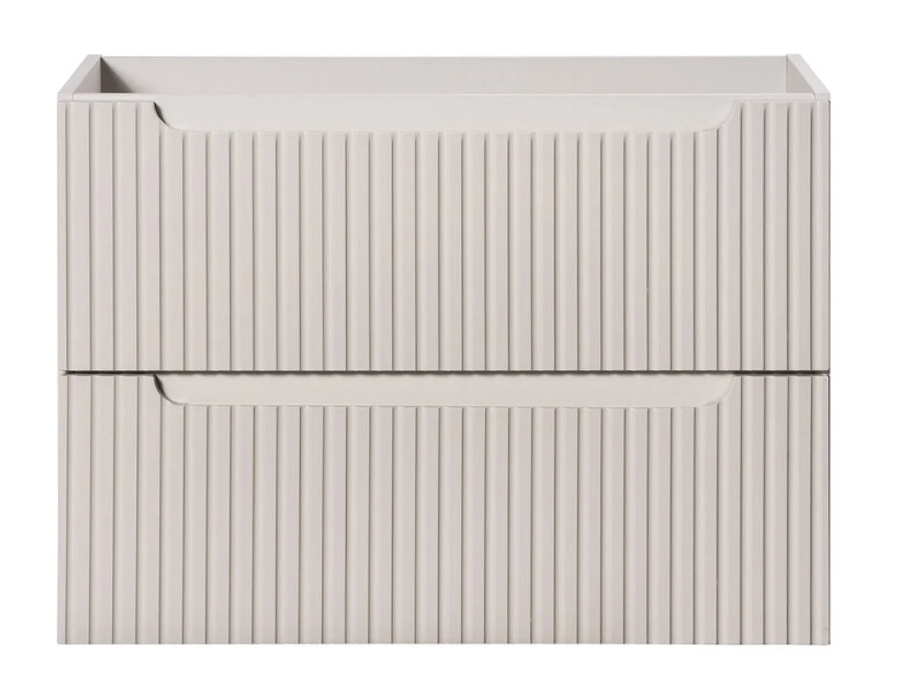 Meuble sous vasque suspendu 2 tiroirs avec plan NOVA-Taupe-Plateau Naturel-Largeur 60 cm