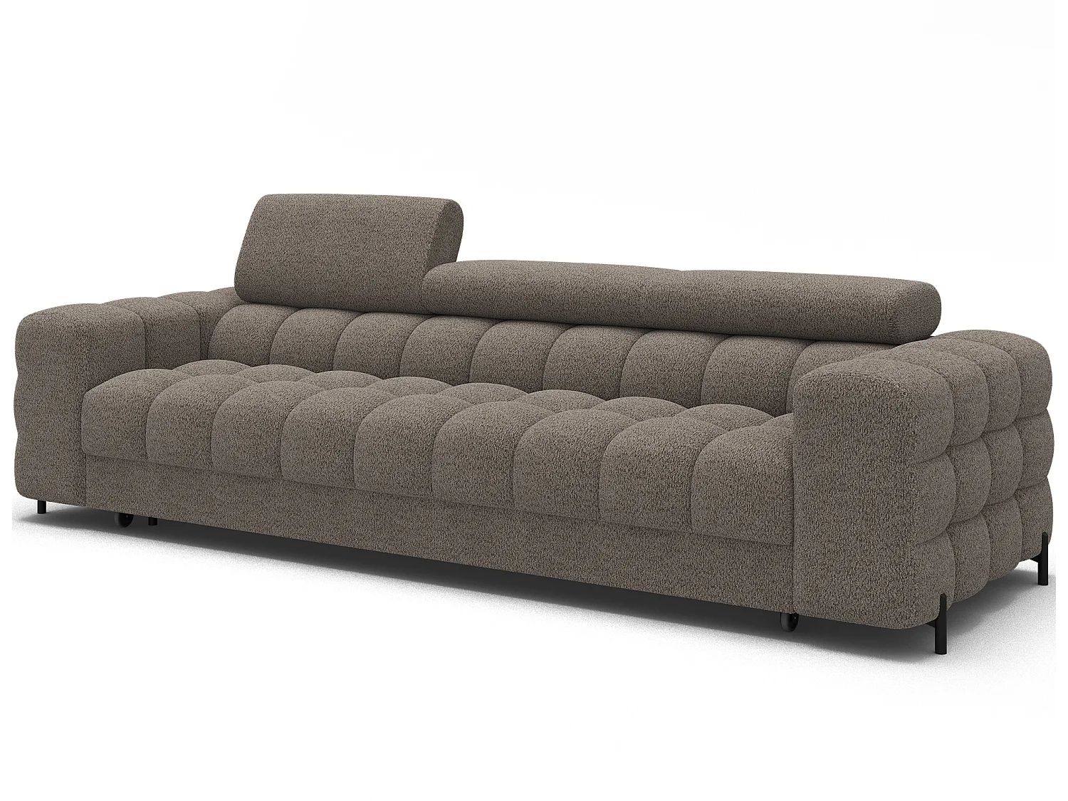 Canapé convertible 3 places MARGO en tissu – 175cm-Marron
