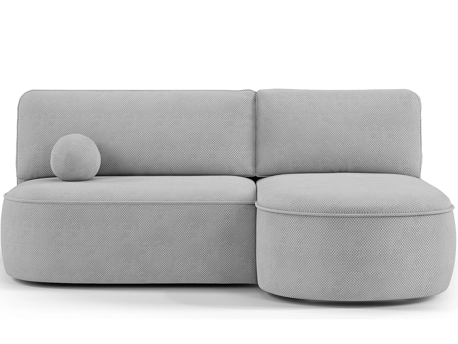 Canapé d’angle convertible VERNA en tissu – 220cm-Gris clair-angle droit