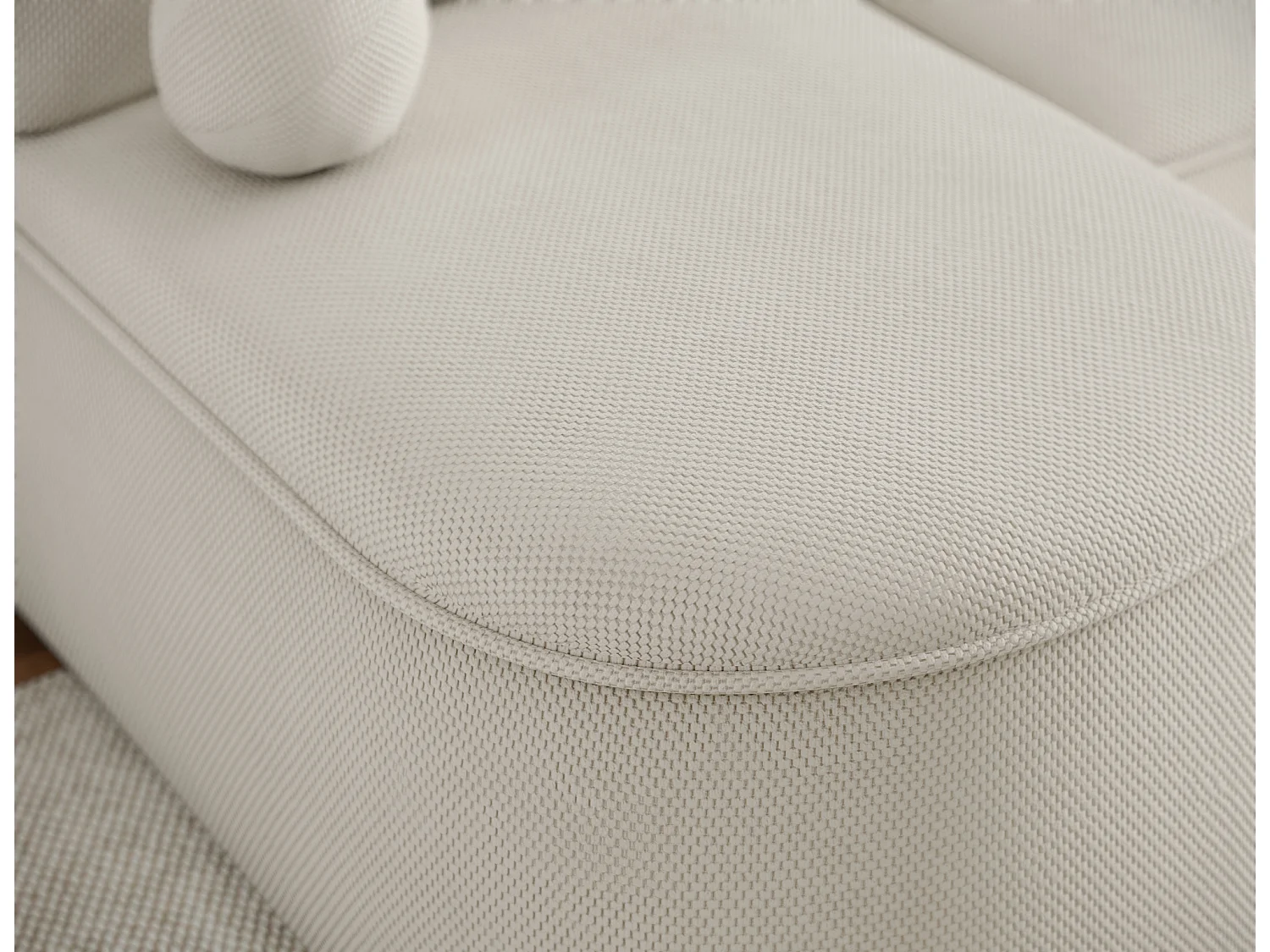 Canapé d’angle convertible VERNA en tissu – 220cm-Beige-angle droit