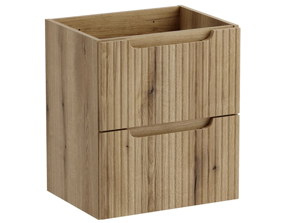 Meuble sous vasque suspendu 2 tiroirs NOVA – Meuble salle de bain moderne-Naturel-Largeur 50 cm