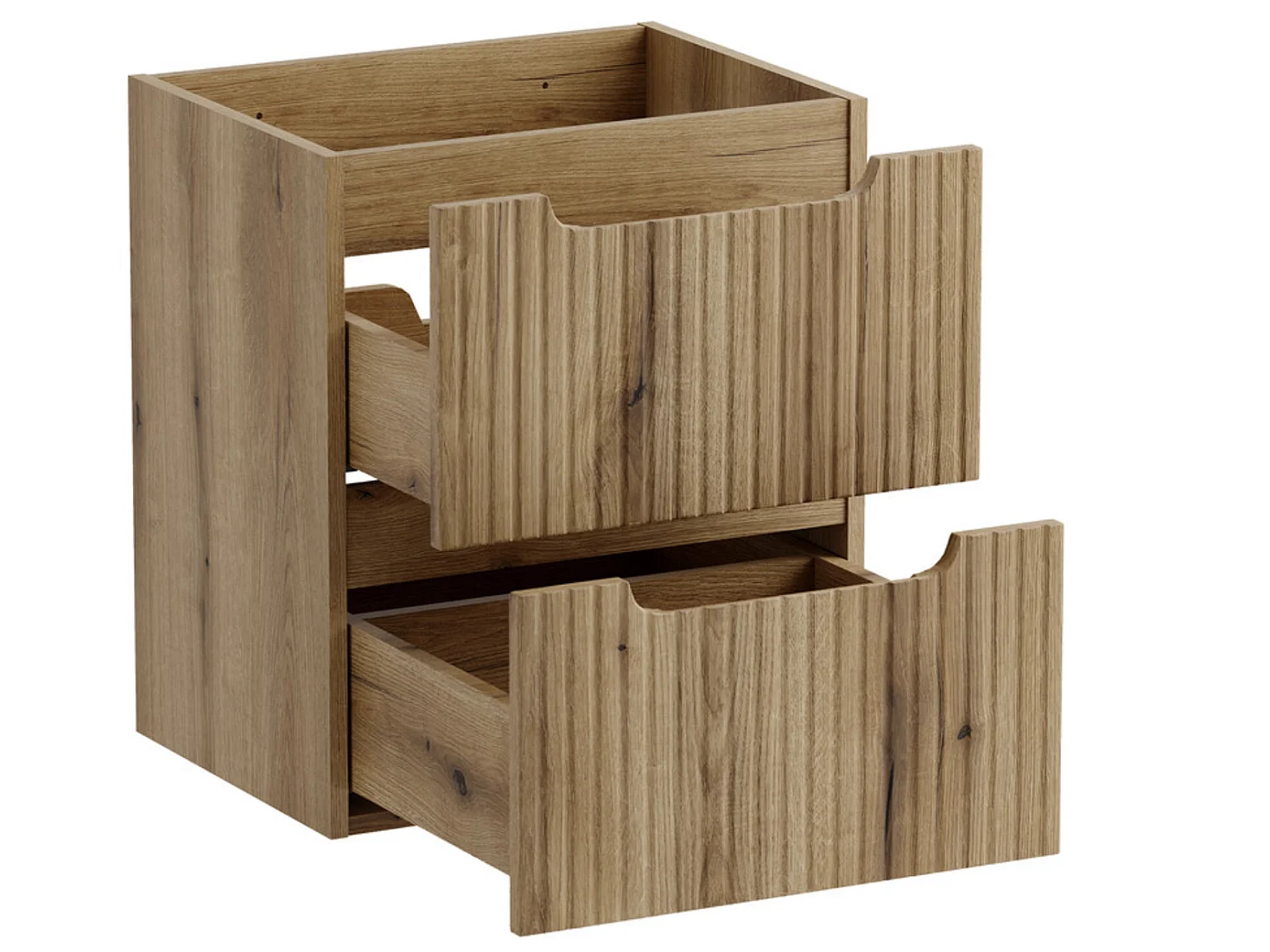 Meuble sous vasque suspendu 2 tiroirs NOVA – Meuble salle de bain moderne-Naturel-Largeur 50 cm
