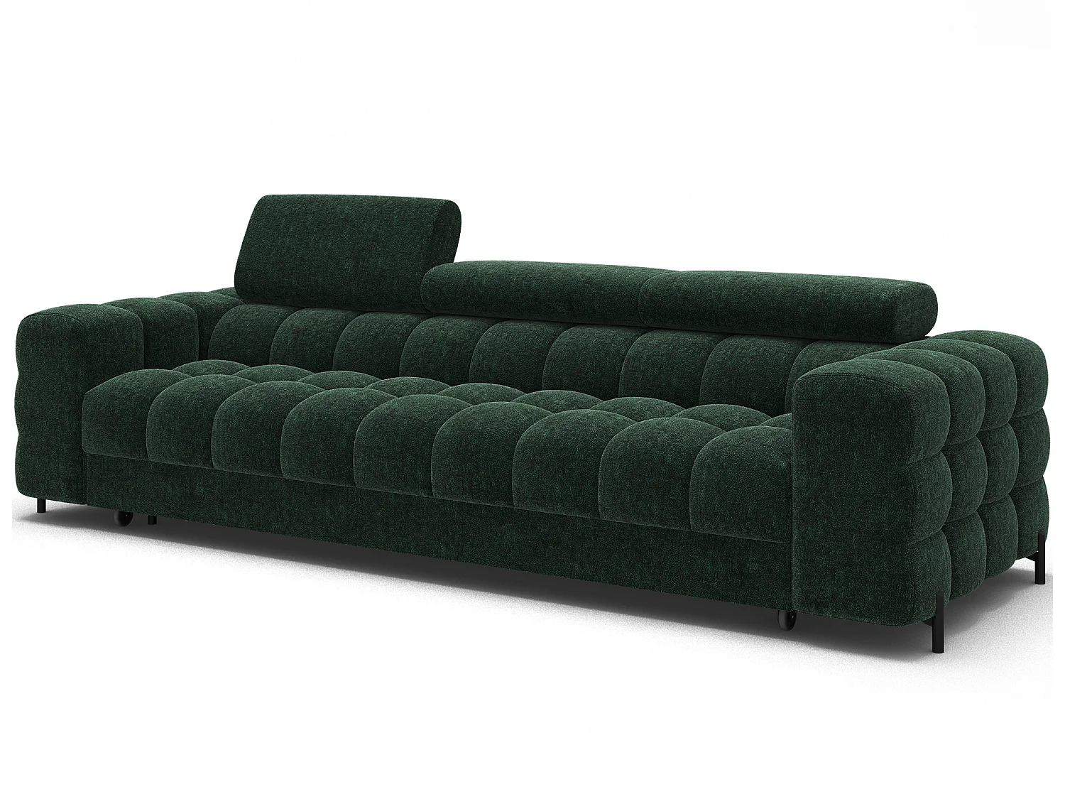 Canapé convertible 3 places MARGO en tissu – 175cm-Vert