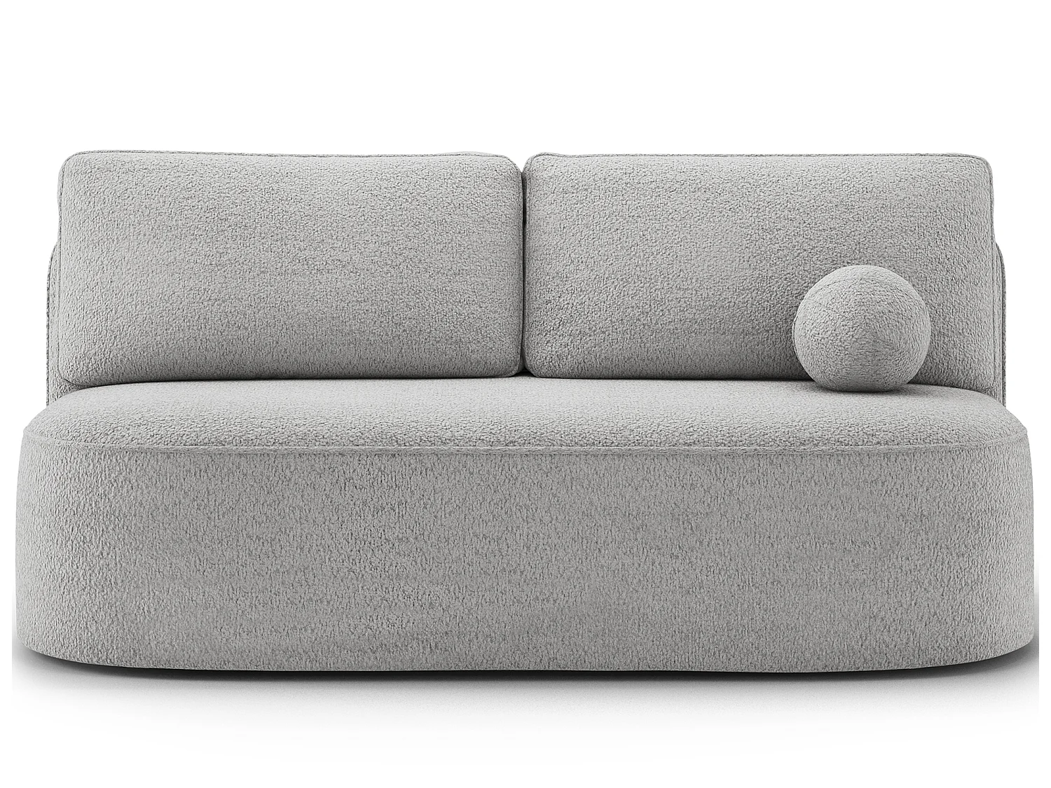 Canapé convertible 2 places KOURA tissu doux avec coffre – 193cm-Gris clair chiné