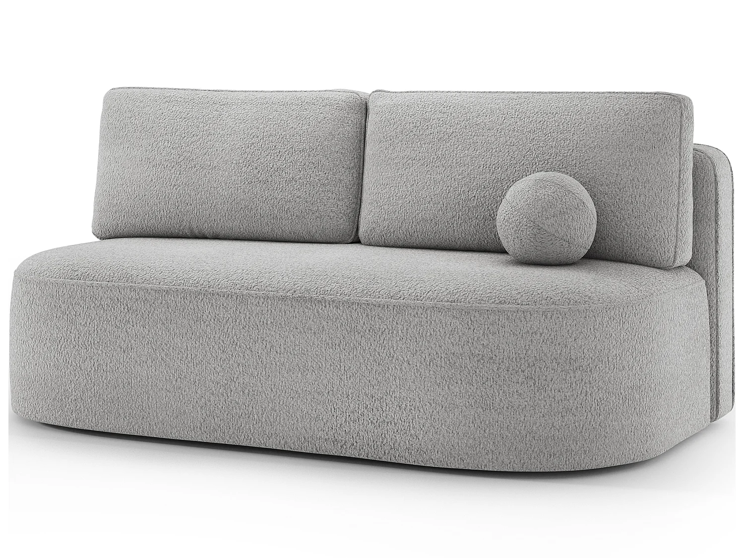 Canapé convertible 2 places KOURA tissu doux avec coffre – 193cm-Gris clair chiné