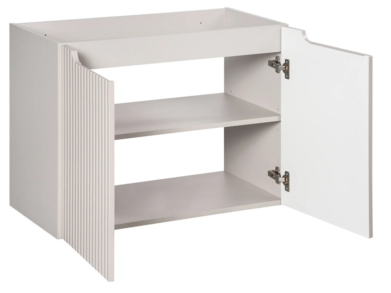 Meuble suspendu 2 portes avec vasque encastrée NOVA-Taupe-Largeur 80 cm