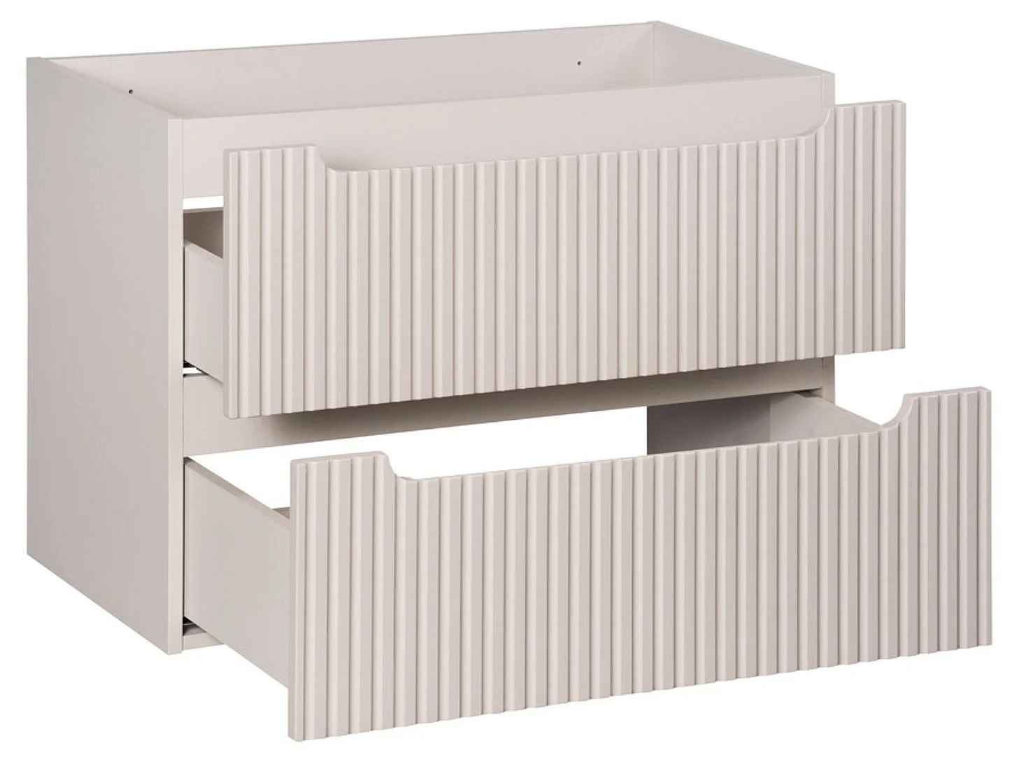 Meuble suspendu 2 tiroirs avec vasque encastrée NOVA-Taupe-Largeur 80 cm