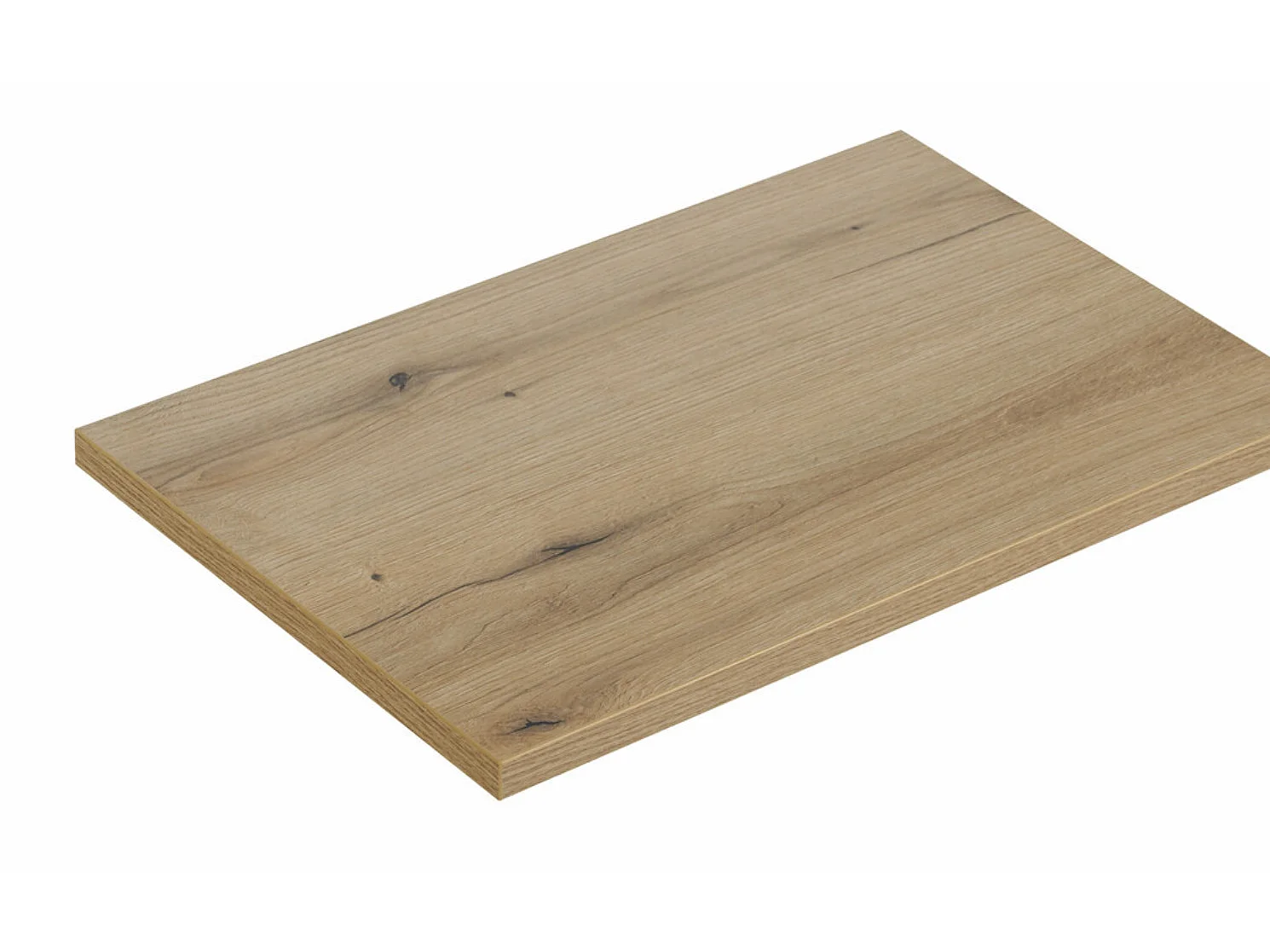 Meuble sous-vasque suspendu NOVA OAK 2 tiroirs avec plan de travail – Naturel et rangement pratique-Naturel-Largeur 60 cm