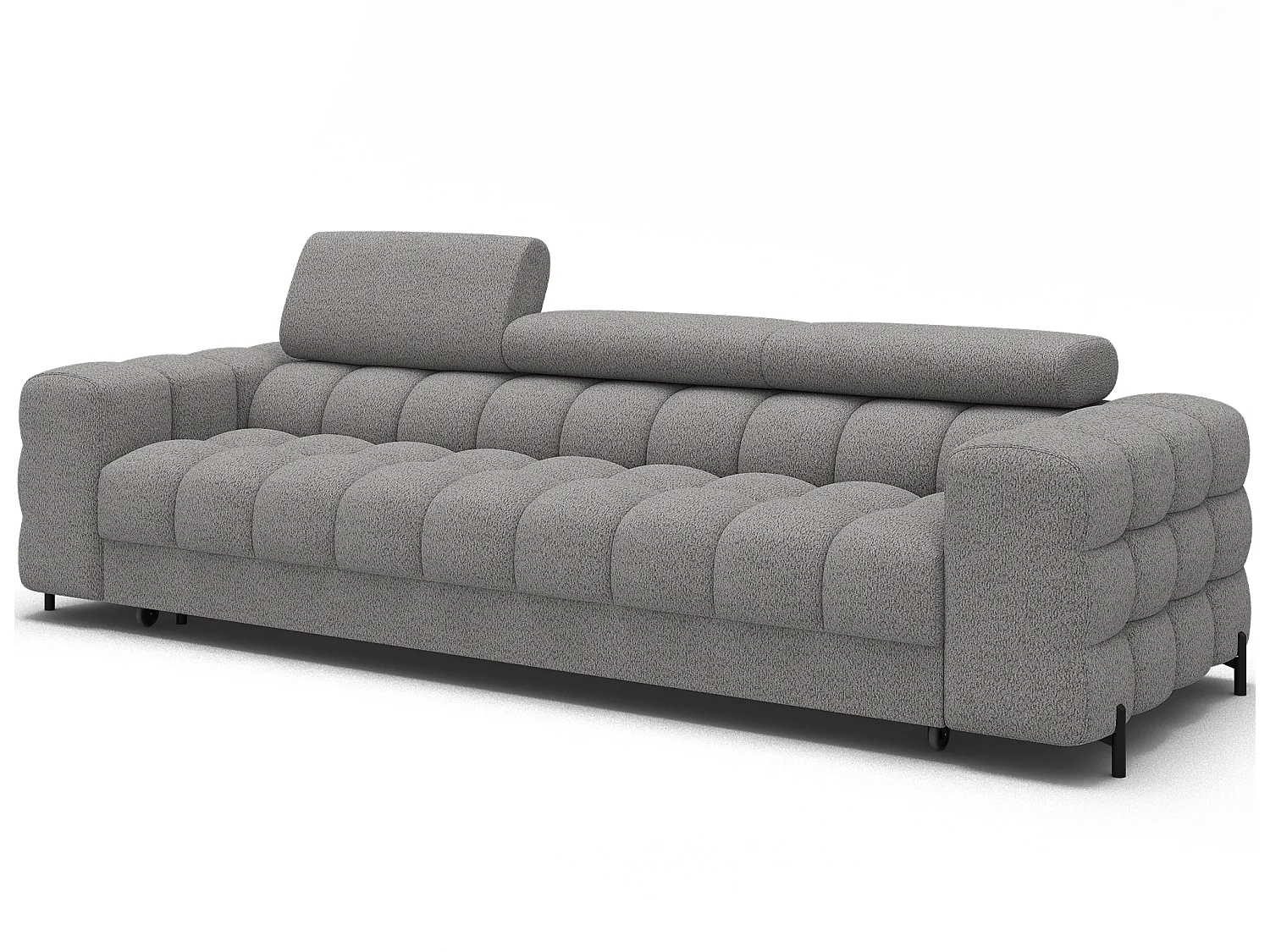 Canapé convertible 3 places MARGO en tissu – 175cm-Gris