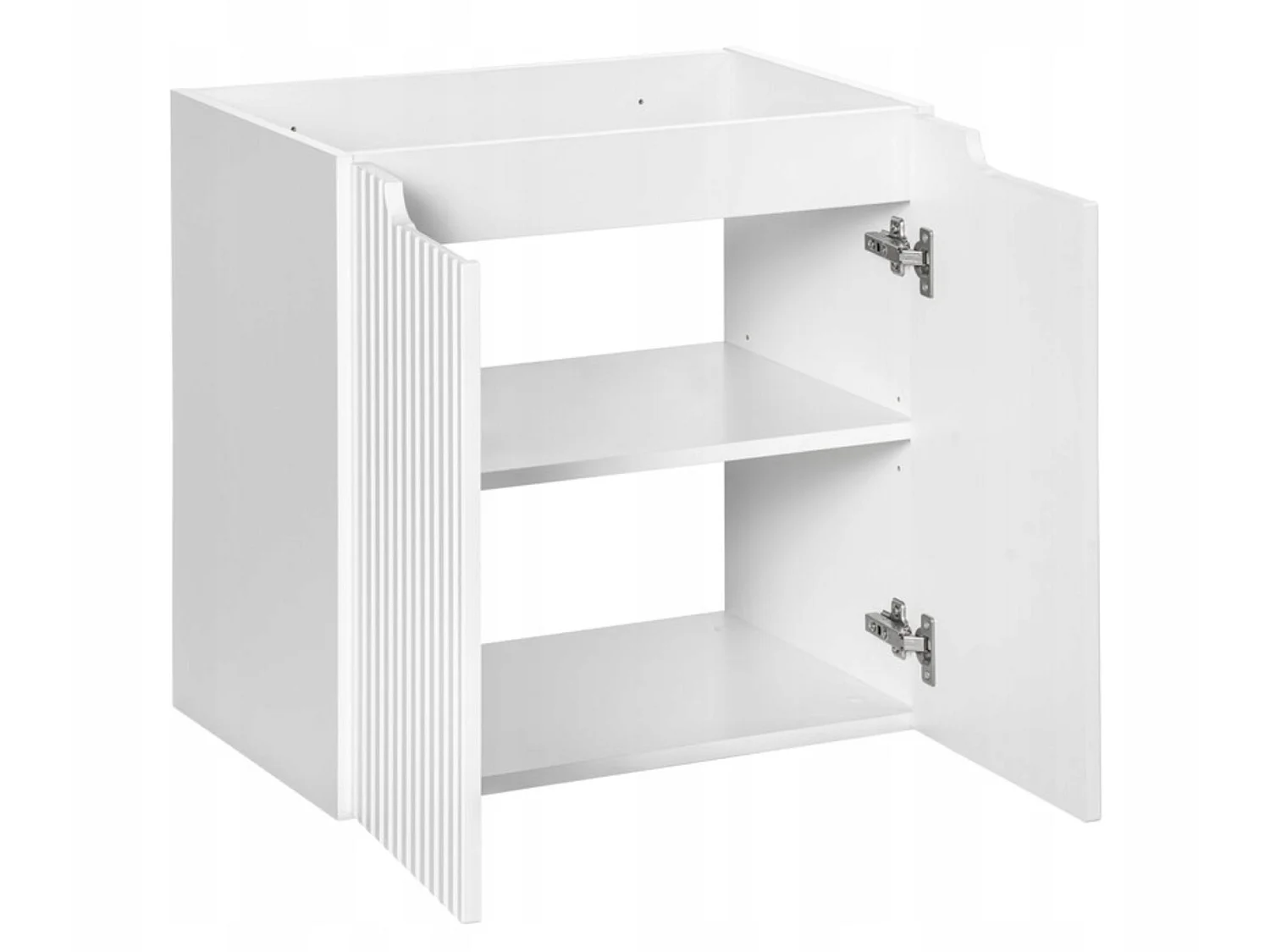 Meuble suspendu 2 portes avec vasque encastrée NOVA-Blanc-Largeur 50 cm