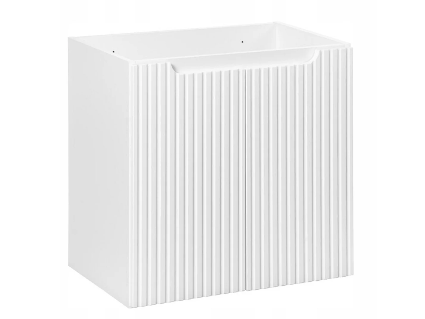Meuble suspendu 2 portes avec vasque encastrée NOVA-Blanc-Largeur 50 cm
