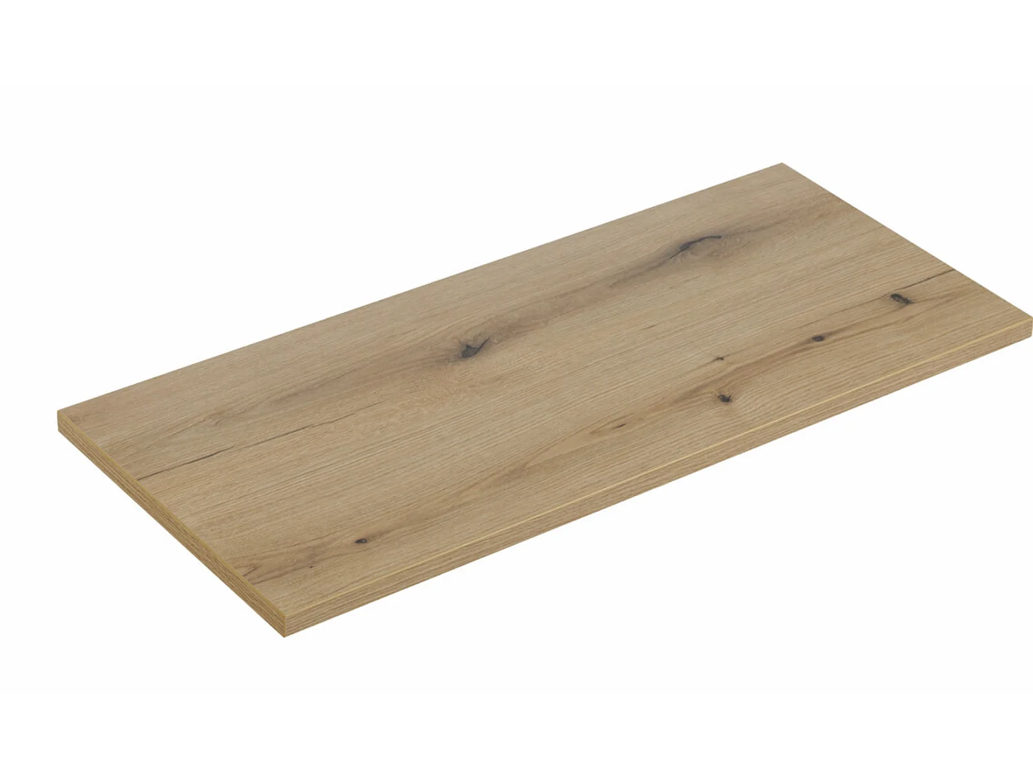 Meuble sous-vasque suspendu 2 portes avec plan NOVA OAK – Naturel et rangement pratique-Naturel-Largeur 100 cm