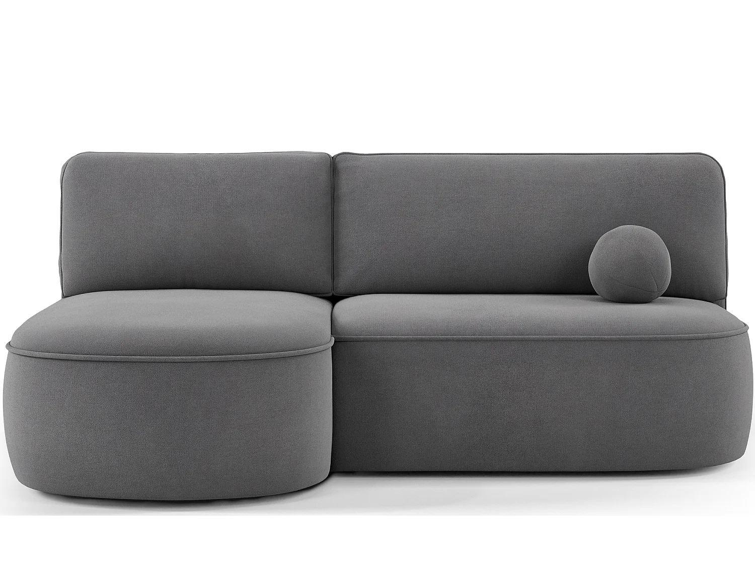 Canapé d’angle convertible VERNA en tissu – 220cm-Gris foncé-angle gauche