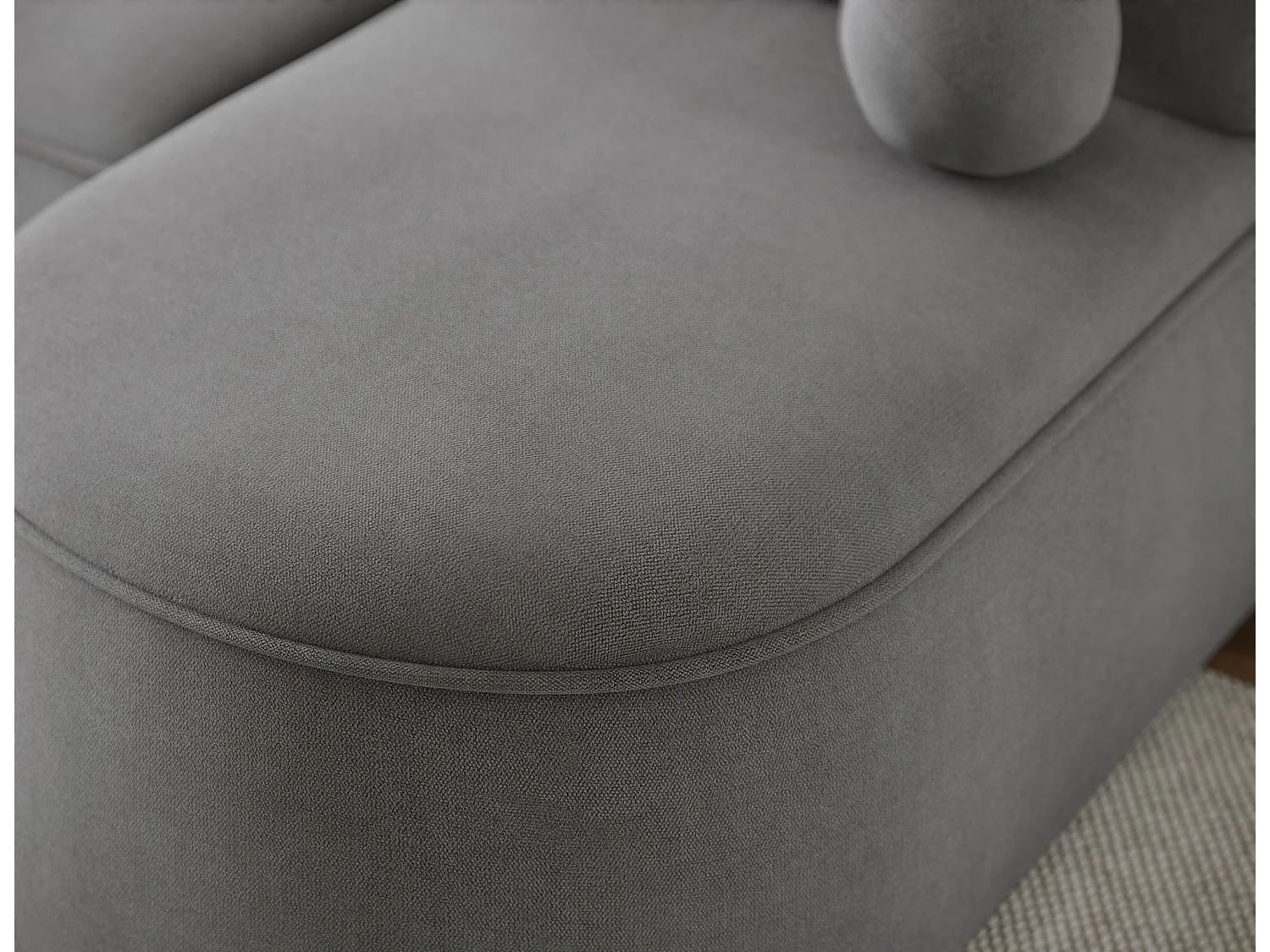 Canapé d’angle convertible VERNA en tissu – 220cm-Gris foncé-angle gauche