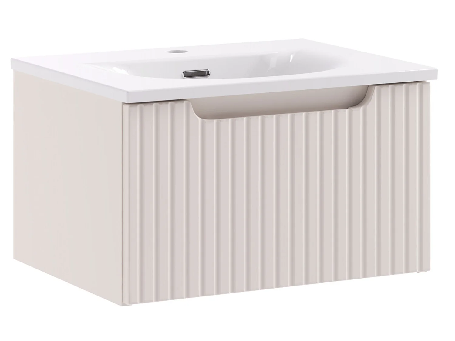 Meuble de salle de bain suspendu SKY taupe avec vasque encastrée-Largeur 50 cm