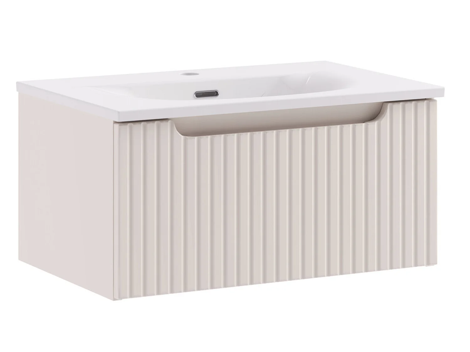 Meuble de salle de bain suspendu SKY taupe avec vasque encastrée-Largeur 50 cm