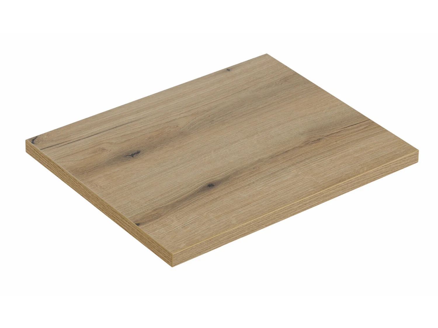 Meuble sous vasque suspendu 2 tiroirs avec plan NOVA-Taupe-Plateau Naturel-Largeur 50 cm