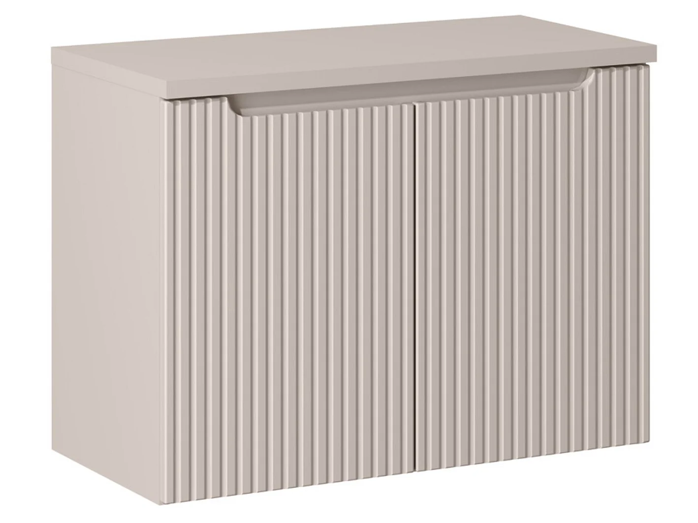 Meuble sous vasque suspendu 2 portes avec plan NOVA-Taupe-Plateau Taupe-Largeur 60 cm