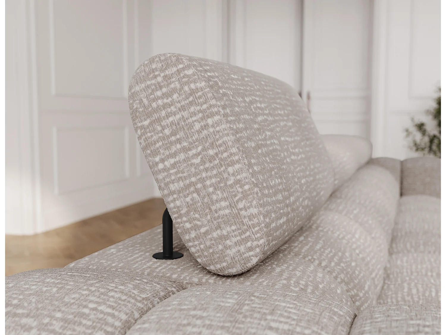 Canapé convertible 3 places MARGO en tissu – 175cm-Beige/Taupe